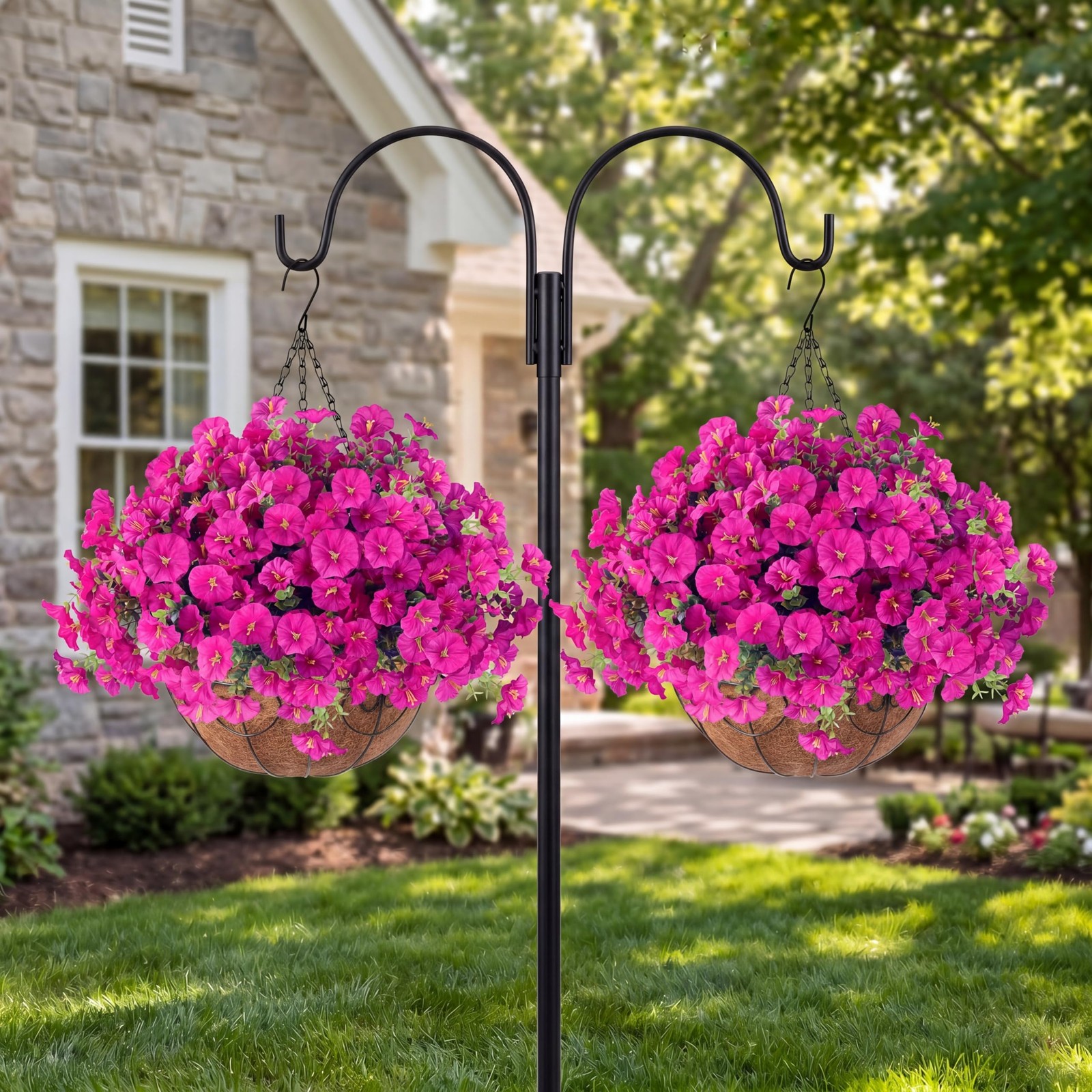 Artificial Flowers for Outdoors with Baskets Hanging Plant Faux Flowers UV Re…