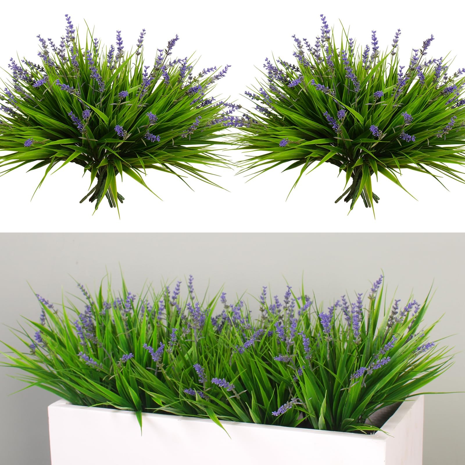 Best alyptus Artificial Flowers for Outdoors 24 Bundles Fake Monkey Grass Plants