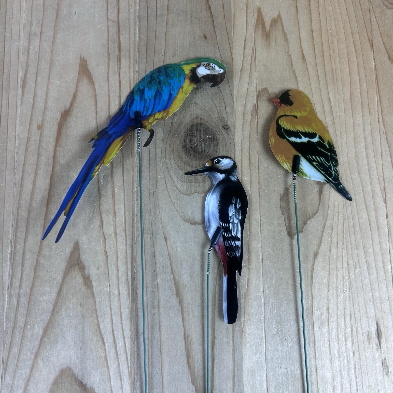 Decorative Bird Plant Sticks Set Of 18 Double Sided Vinyl 13 Inch Pot Stake
