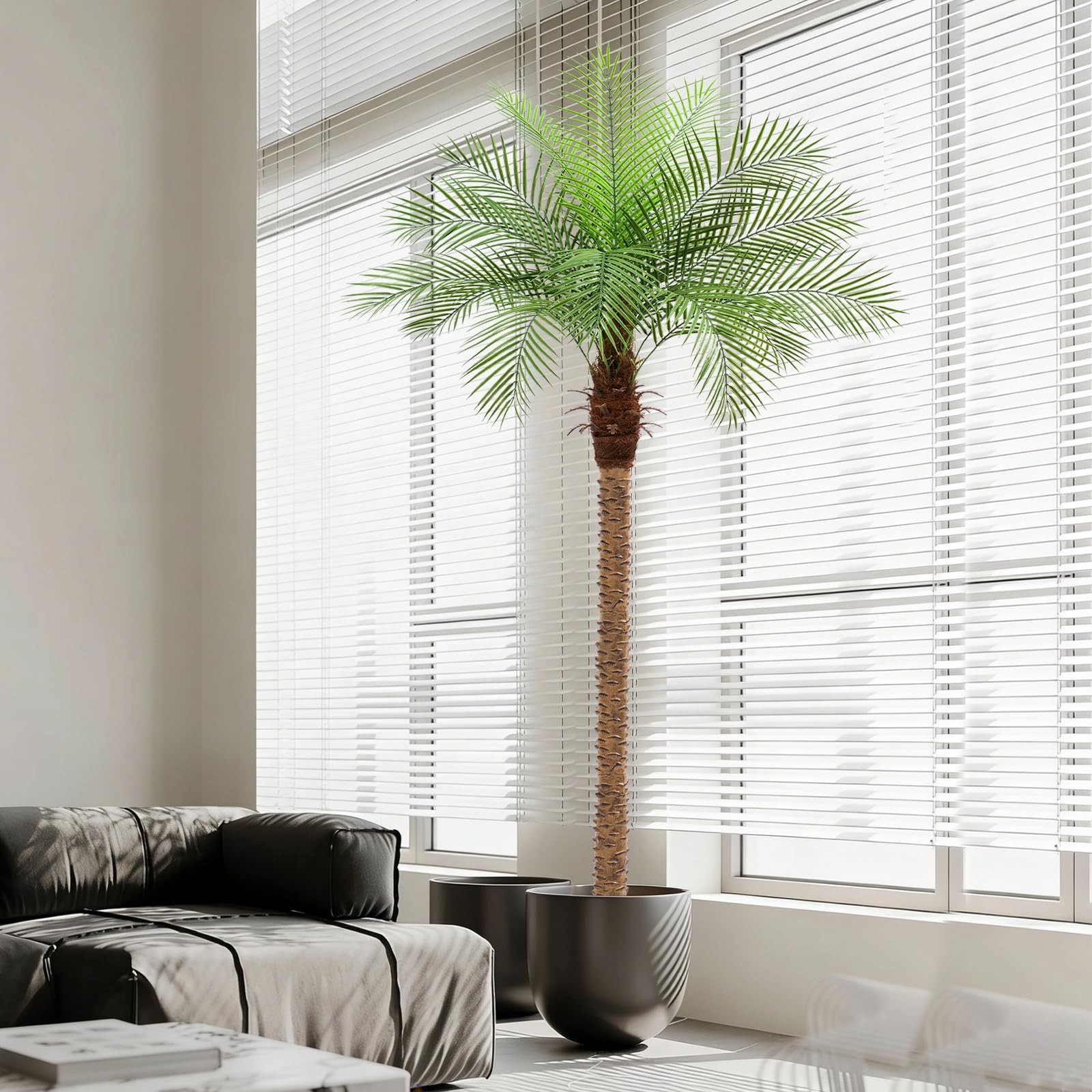 8ft Artificial Phoenix Palm Tree Tall Artificial Palm Trees with 18 Adjustabl…