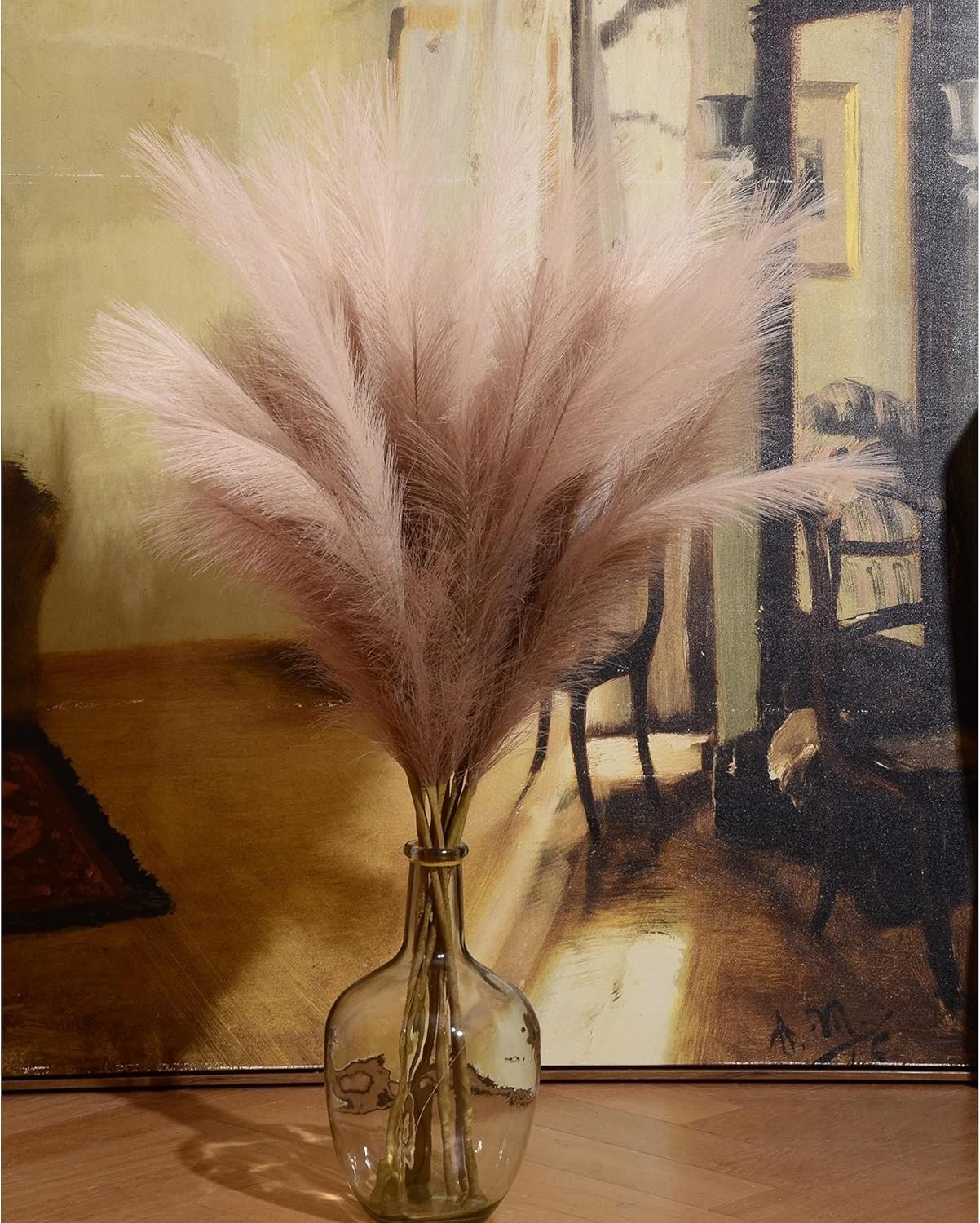 Faux Pampas Grass 9 PCS 37”/3.1FT Tall Fluffy Fake Pompas Floral Large