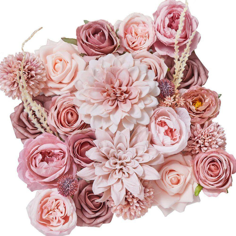 2 In. Dusty Pink Silk Artificial Flowers for DIY Wedding Bouquets Table Centerpi