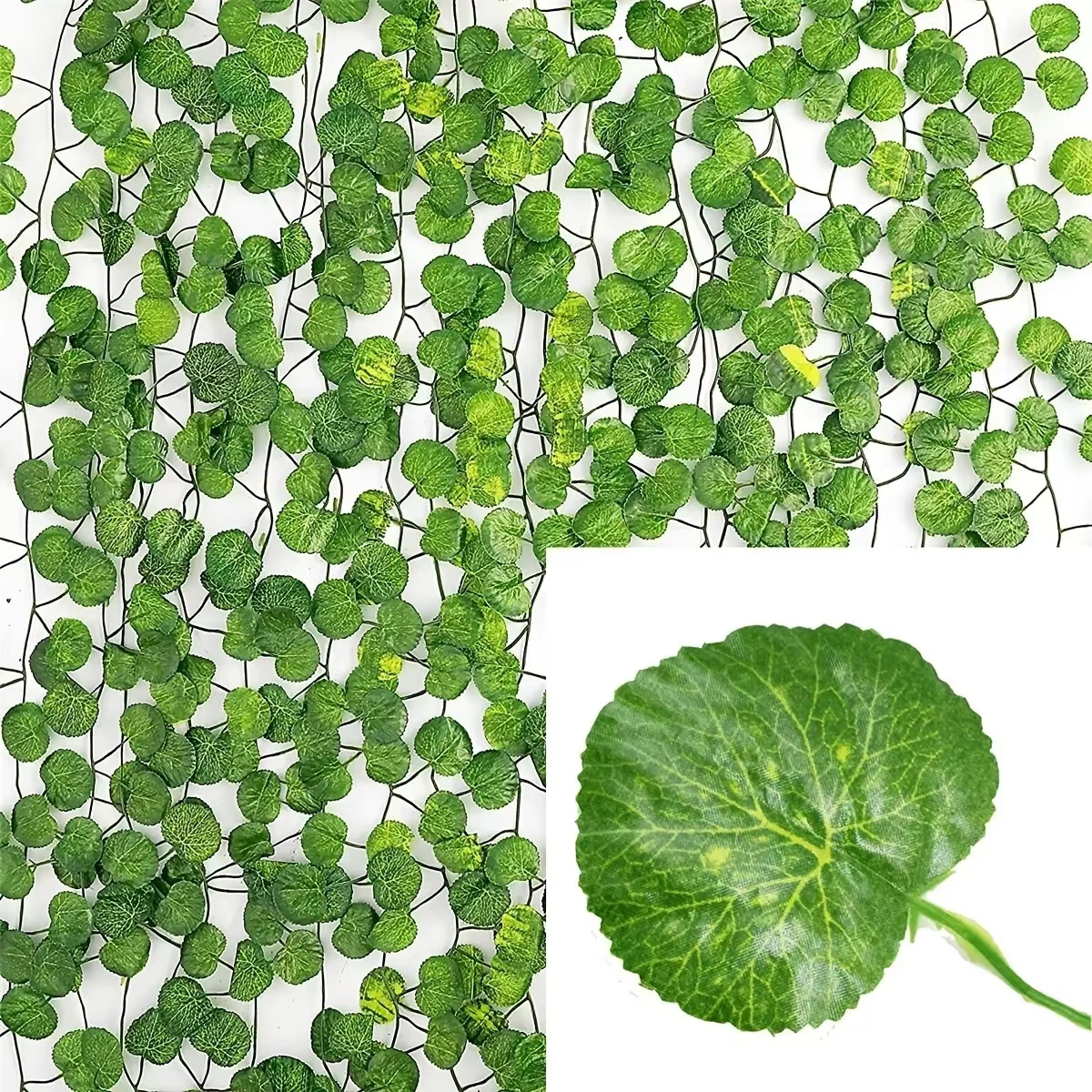 2/100m Artificial Green Ivy Vine Garland Fake Leaf Plants Rattan Hanging Creeper