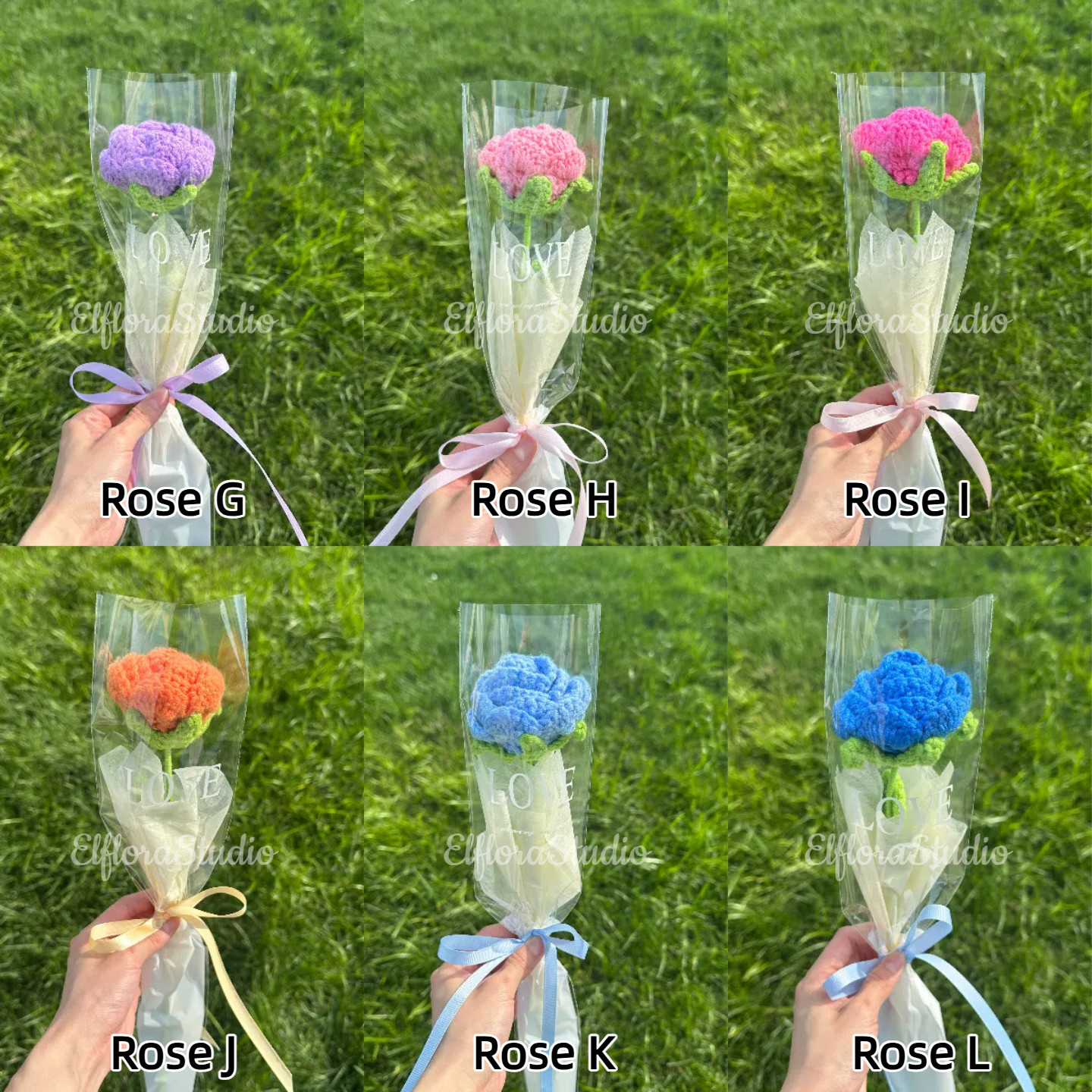 Crochet Flower Bouquet – Handmade Yarn Roses, Tulips, Peonies & More