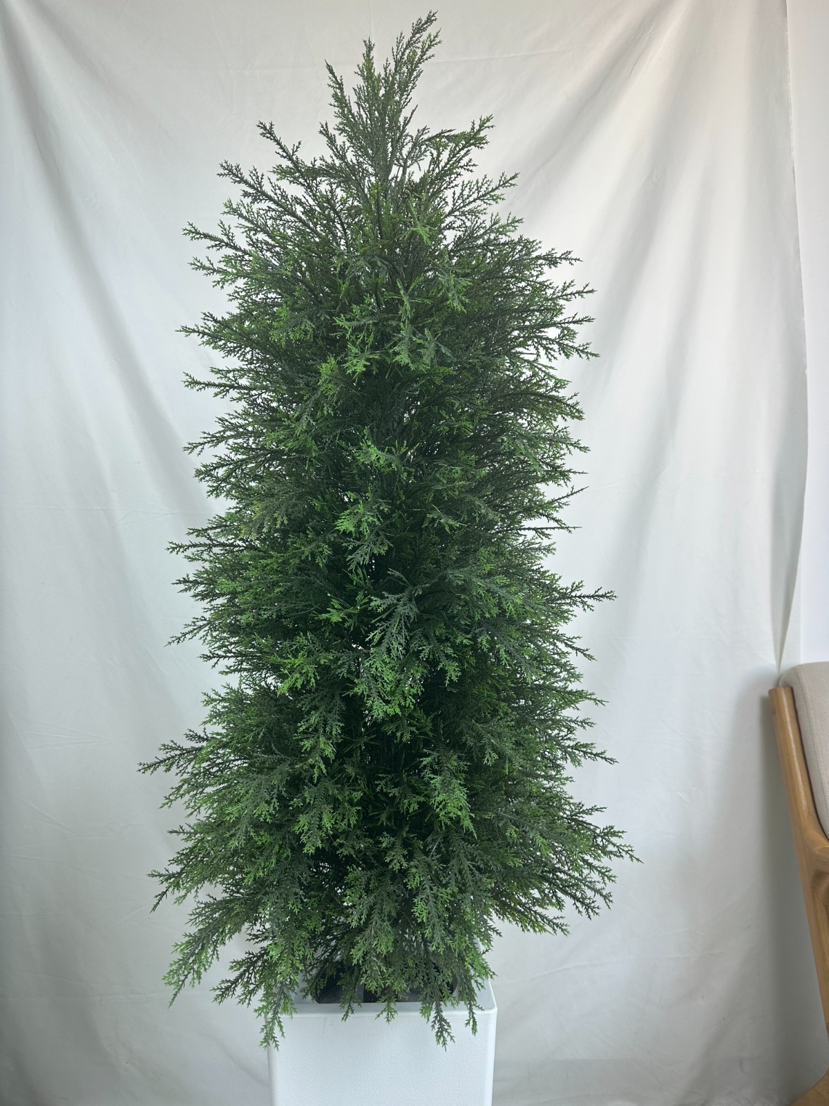 120cm Artificial Cypress Tree with White Decorative Planter for IndoorHome Decor