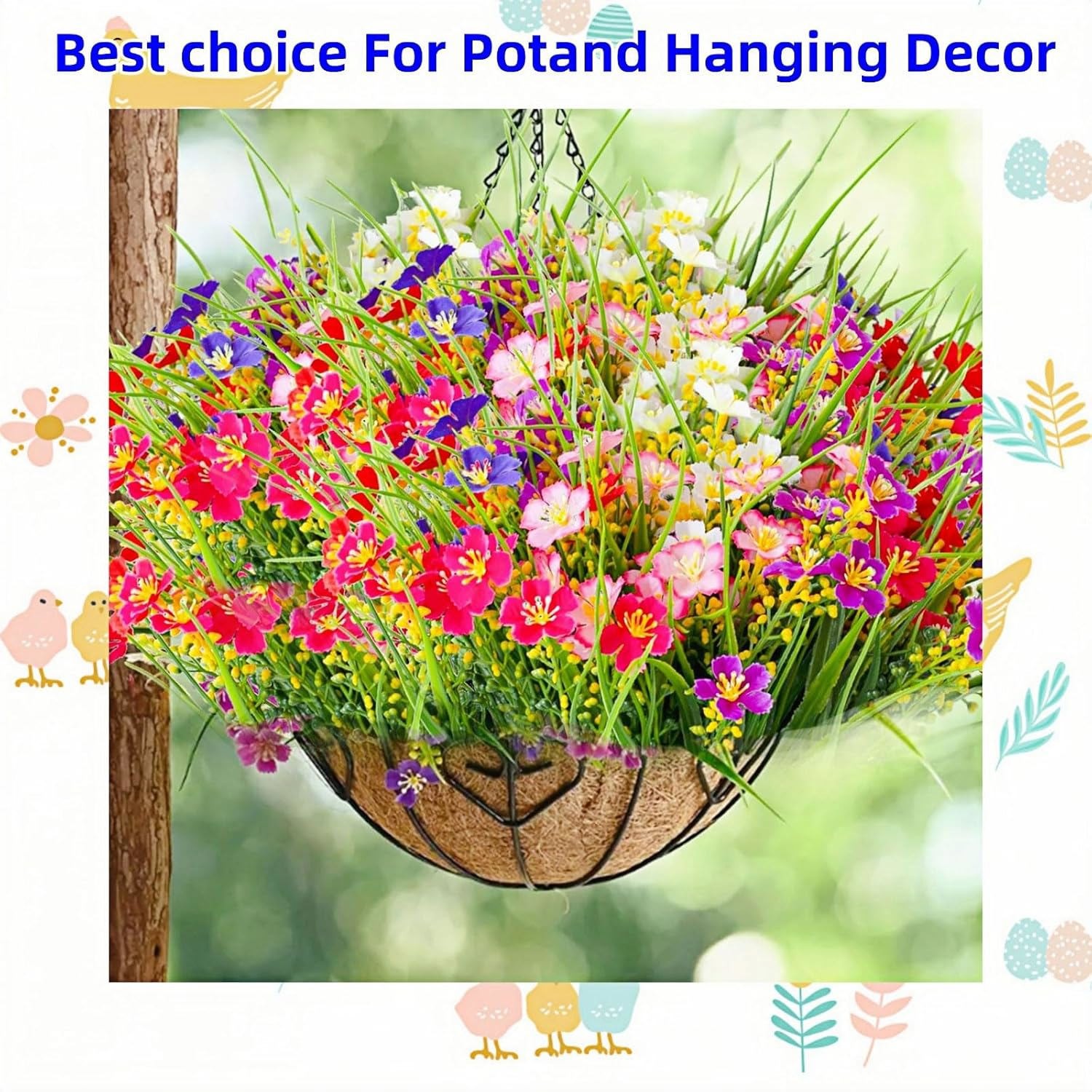 UV-Resistant Artificial Flowers Mix Colors Fake Daisy Plastic Flowers Outdoor