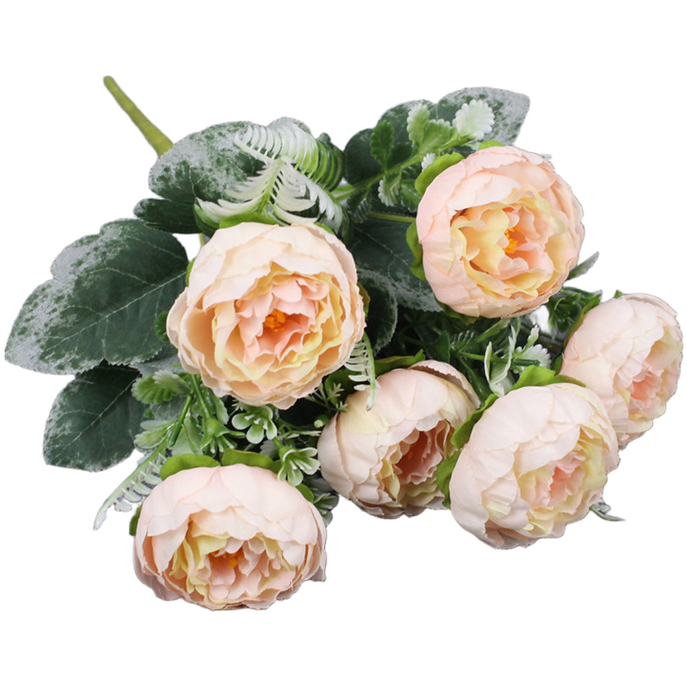 6 Head Silk Peony Bouquet Artificial Flowers For Wedding Home Decor Party New