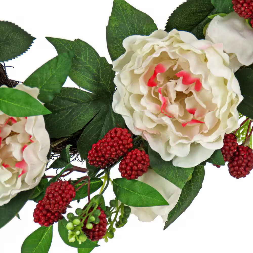 22 In. Peony and Raspberry Wreath