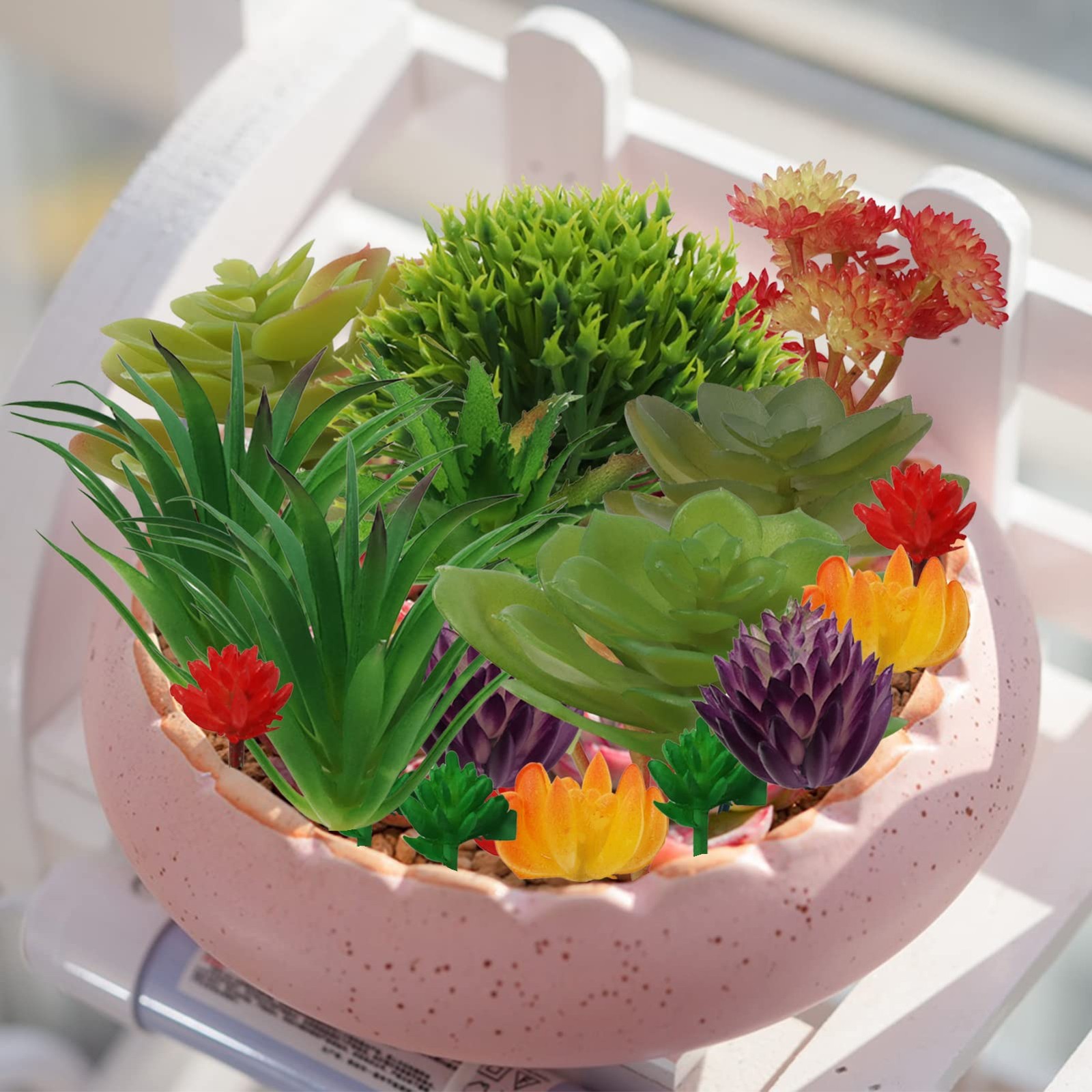 16 Pcs Artificial Succulents Plants Mini Fake Succulents for Home Garden