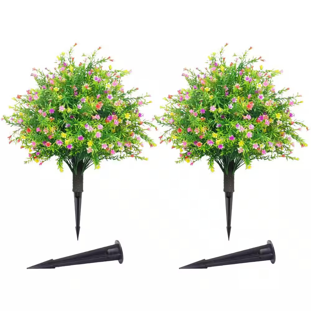 5 In. Orange Indoor/Outdoor Artificial Shrub UV Resistant Lifelike Topiary Plant
