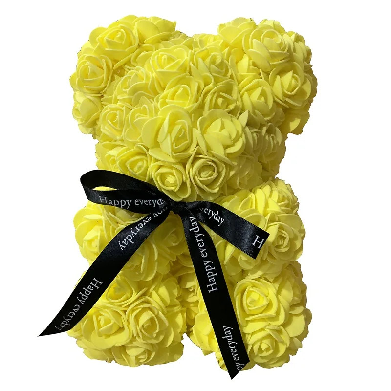 1pcs 25cm Rose Bear Artificial Foam Rose Flower Teddy Bear Valentines Day Gift B
