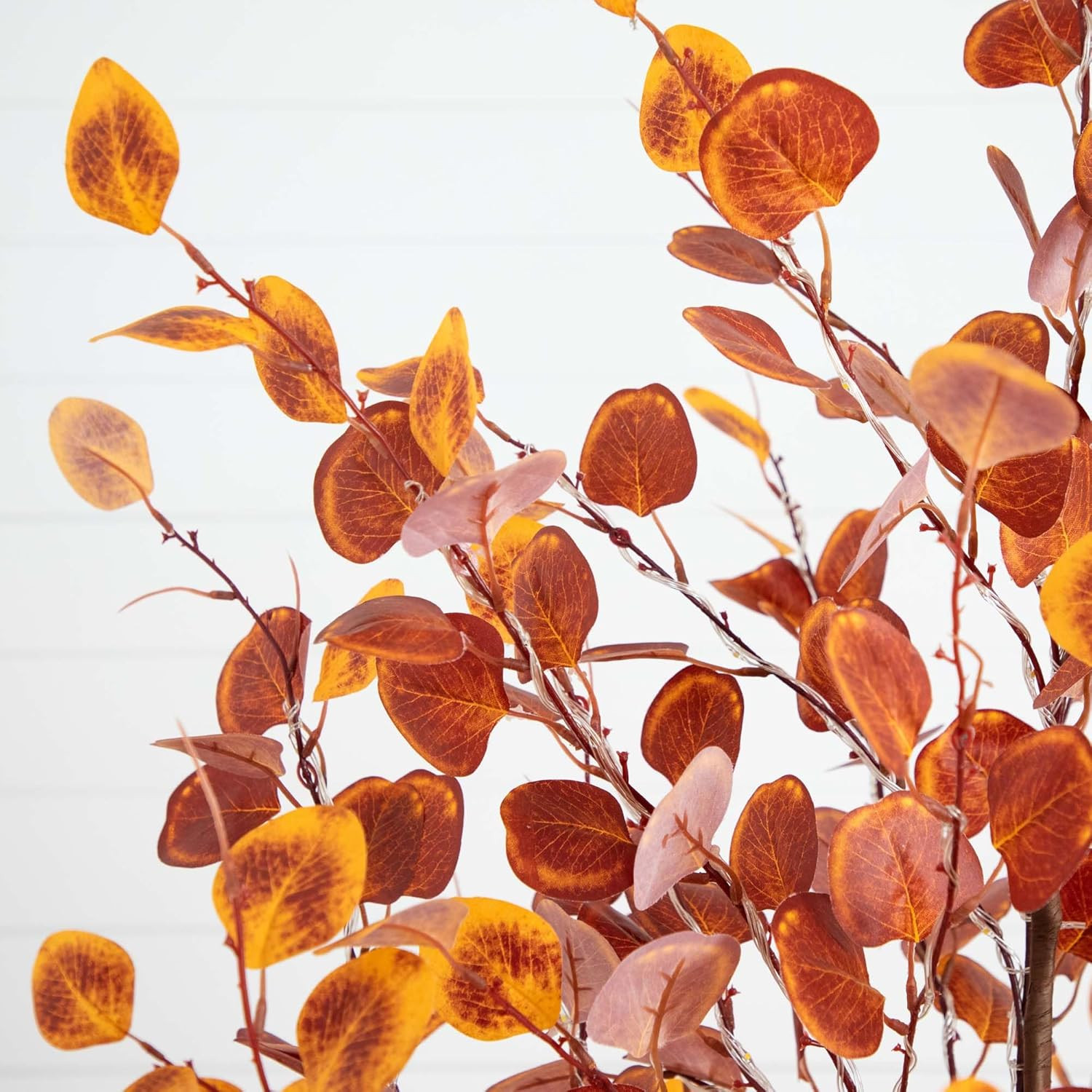 6FT Pre-Lit Faux Eucalyptus Tree with 300 LED Lights for Fall Décor