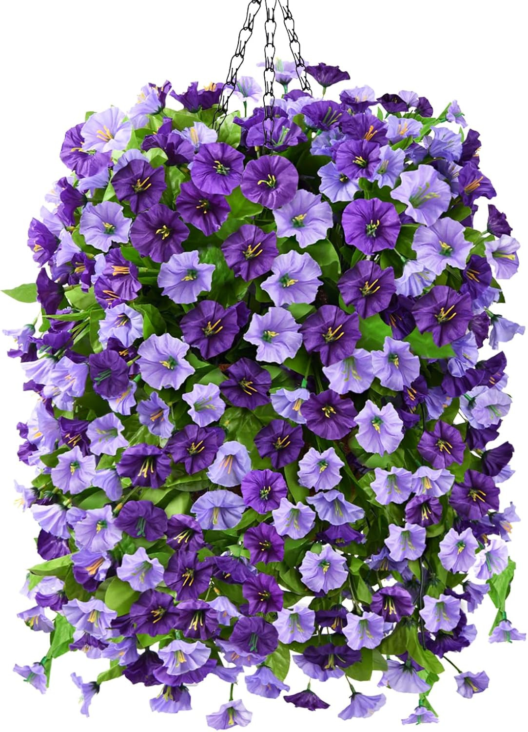 Artificial Faux Hanging Flowers Plants Baskets for Outdoor Spring Summer Decorat