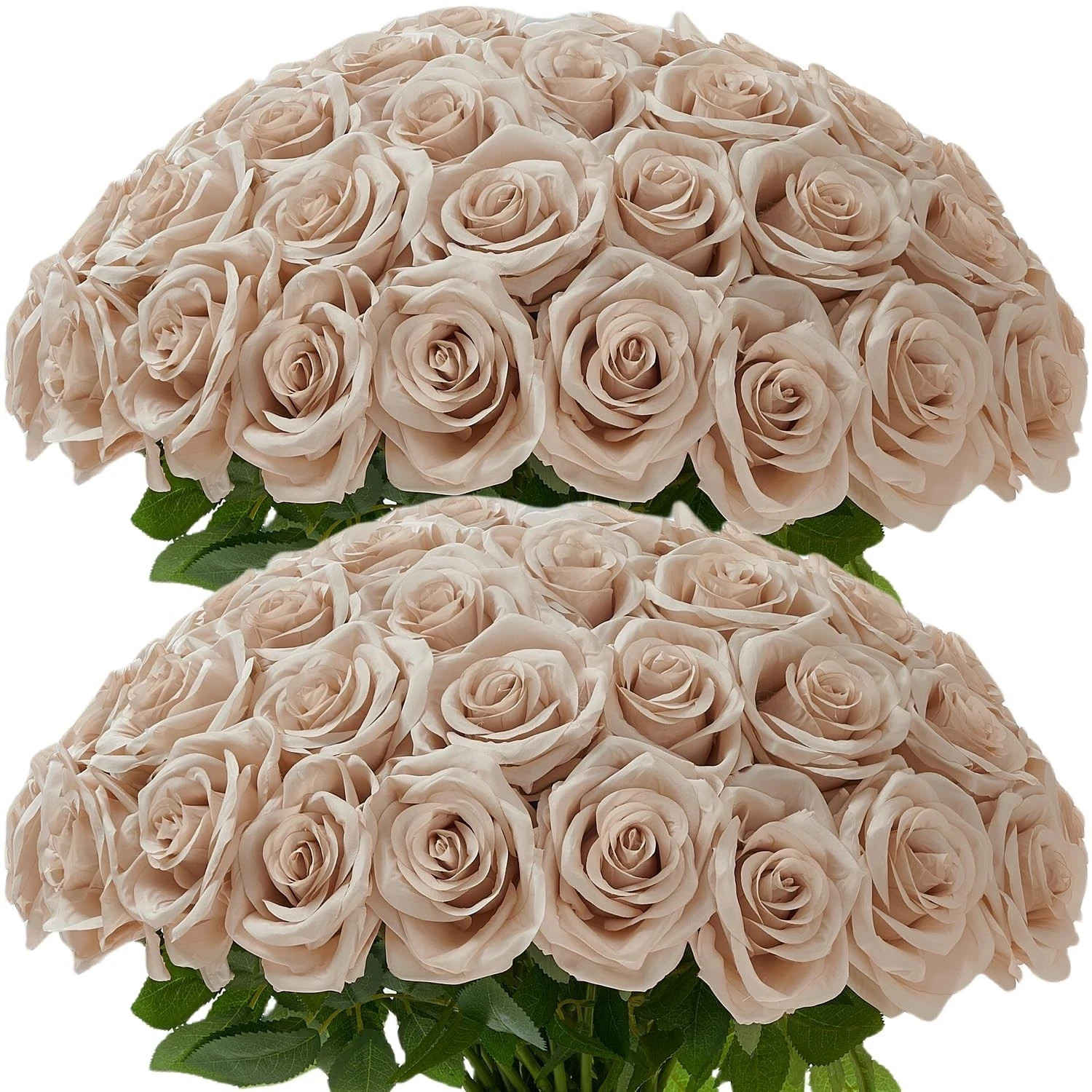 50Pcs Nude Roses Artificial Flowers Artificial Silk Roses Bulk,Fake Roses Flo…