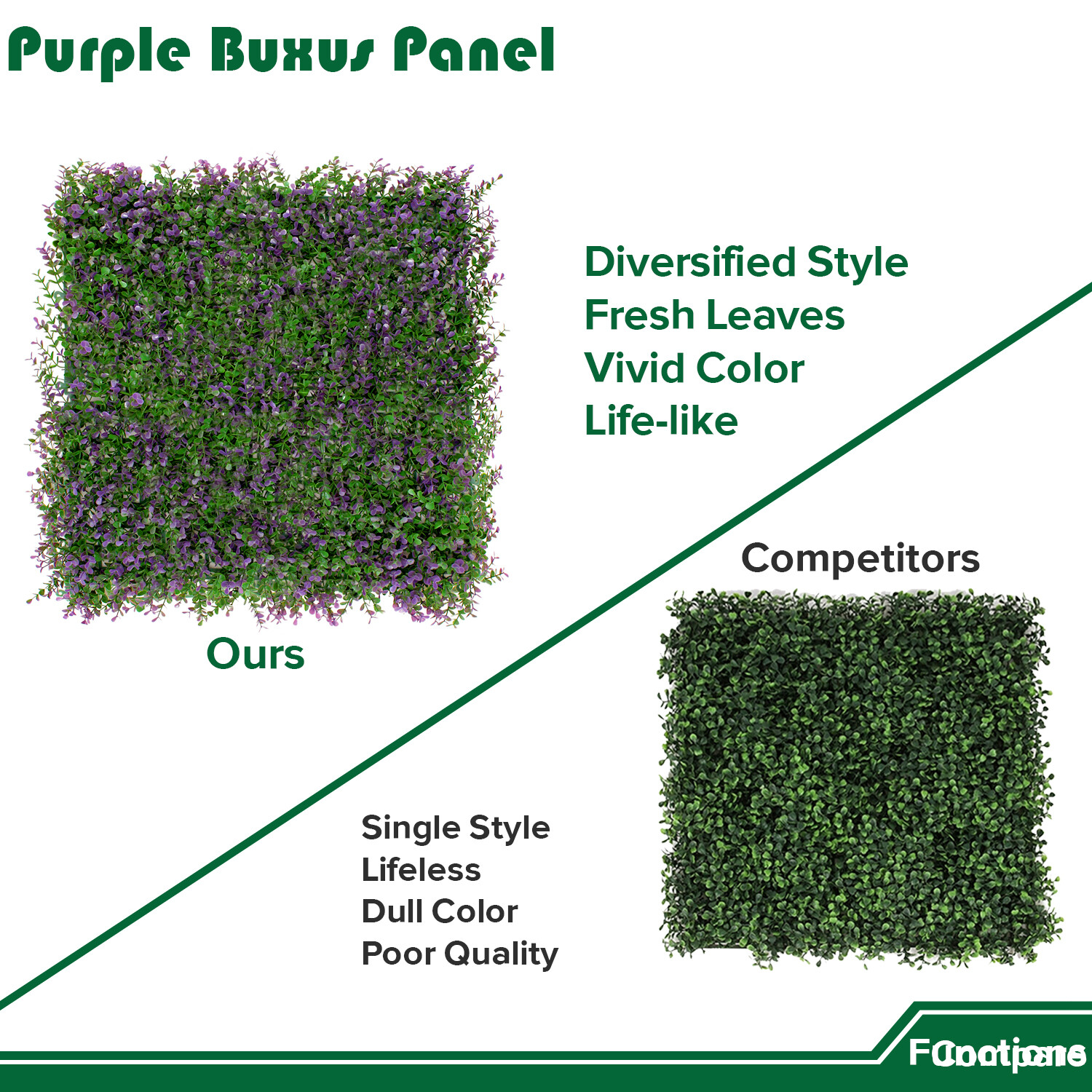20″ Artificial Faux Lavender Buxus Leaf Ivy Mats Greenery Home Festival Decor