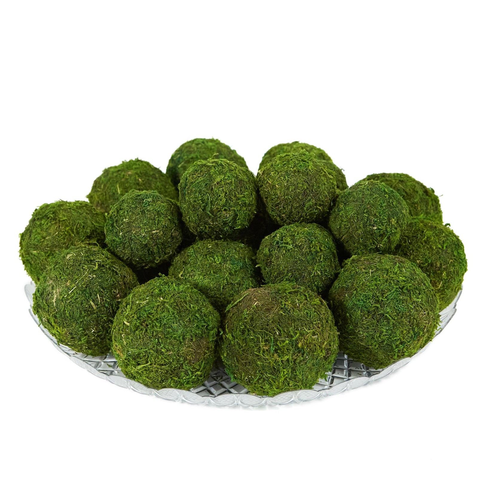 23 PCS Artificial Moss Balls Faux Decorative Bowl Fillers Green