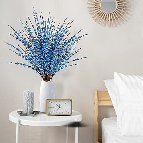 10 Pcs 29.5’’ Long Artificial Jasmine Flowers Tall Fake Flower Light Blue