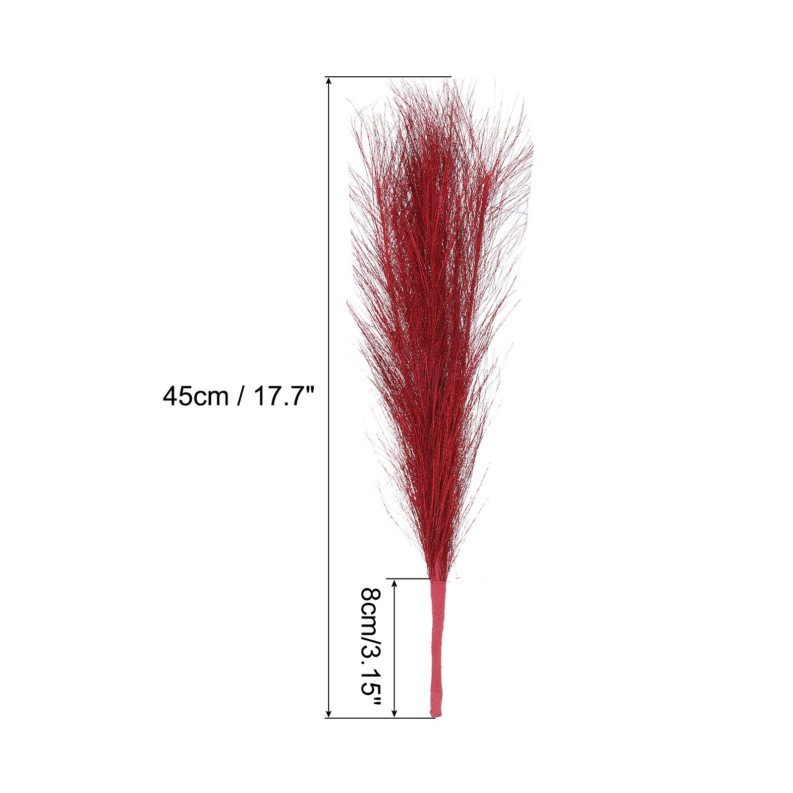 3Pcs Pampas Grass 17.7″ Fake Pampas Grass for Wedding Decoration Red