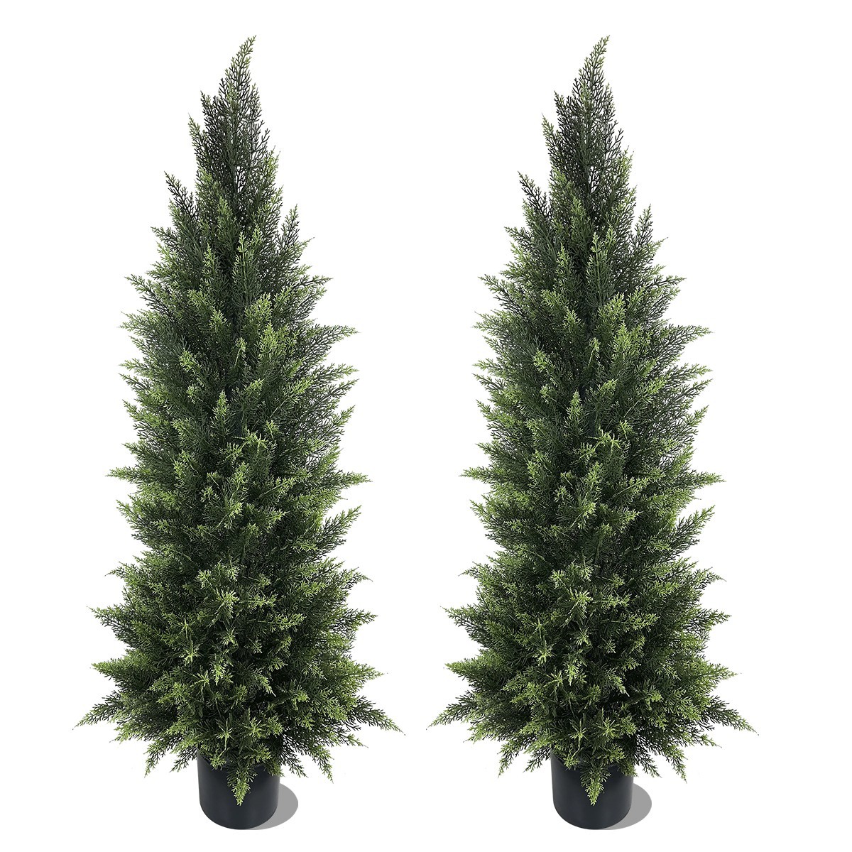 2 Pack 120 cm Artificial Cypress Tree Potted Plant Indoor and Outdoor Home Decor