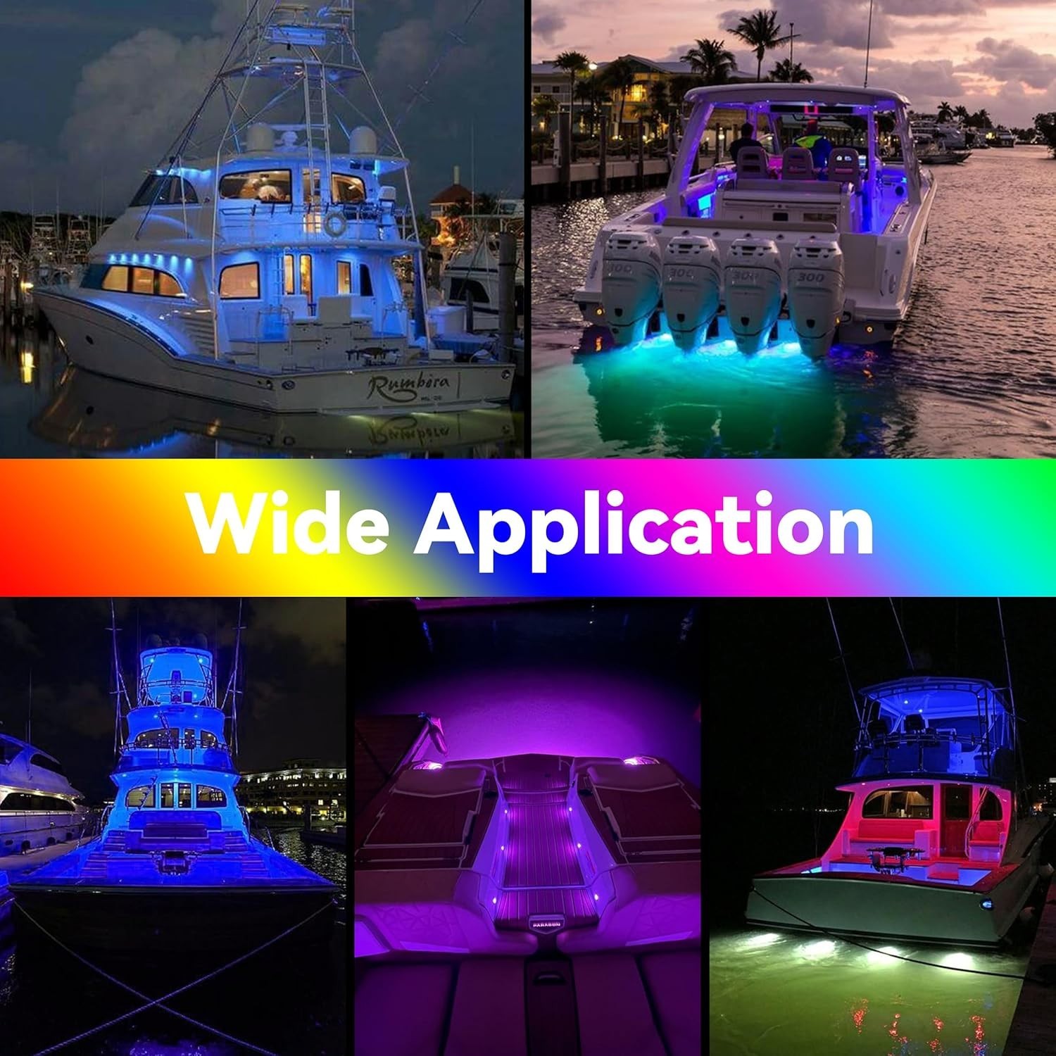 3Inch RGBW Boat Courtesy Lights IP68 Waterproof Marine LED Lights Stainless Stee