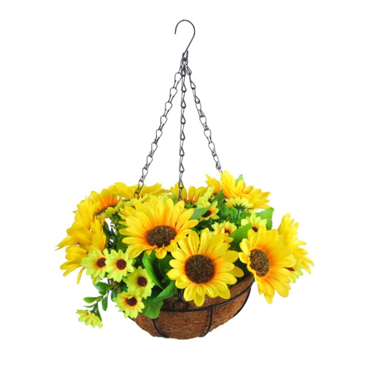 2m/6.5ft Cloth Realistic Display Vibrant Hanging Baskets Flower Basket