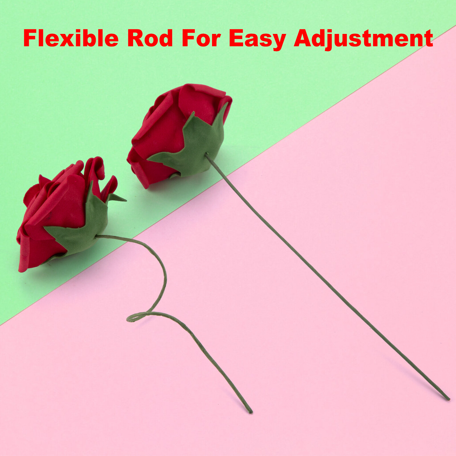 50Pack Faux Fake Foam Rose Bulk for DIY Wedding Bouquet Baby Bridal Shower Party