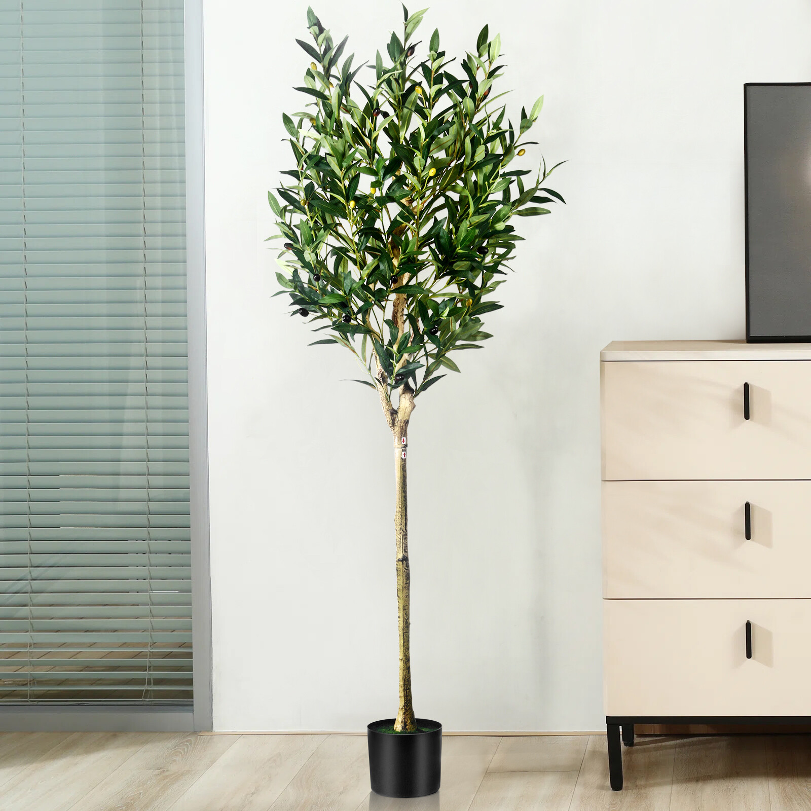 Artificial Olive Tree Faux Realistic Olive Trees with Branches and Fruits Decor