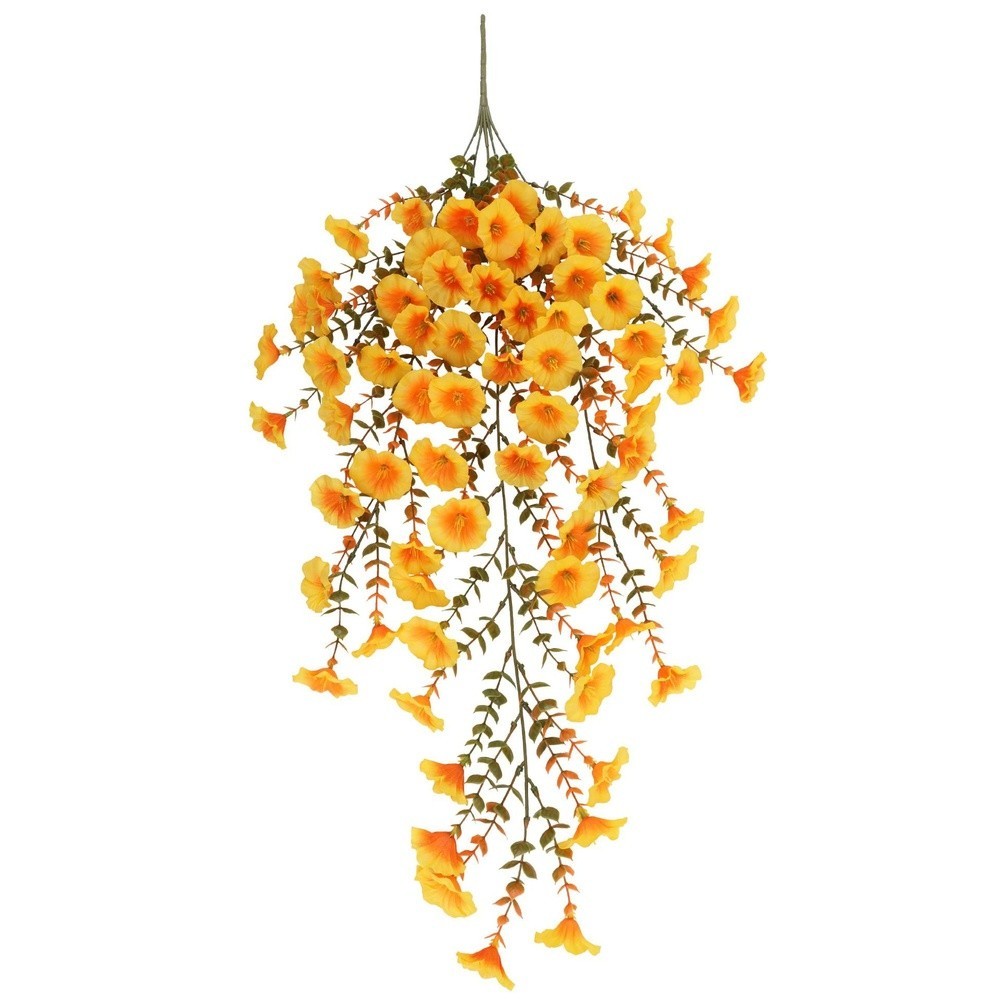 77 25cm Artificial Eucalyptus Vine with Morning Glory for Mantel Decor