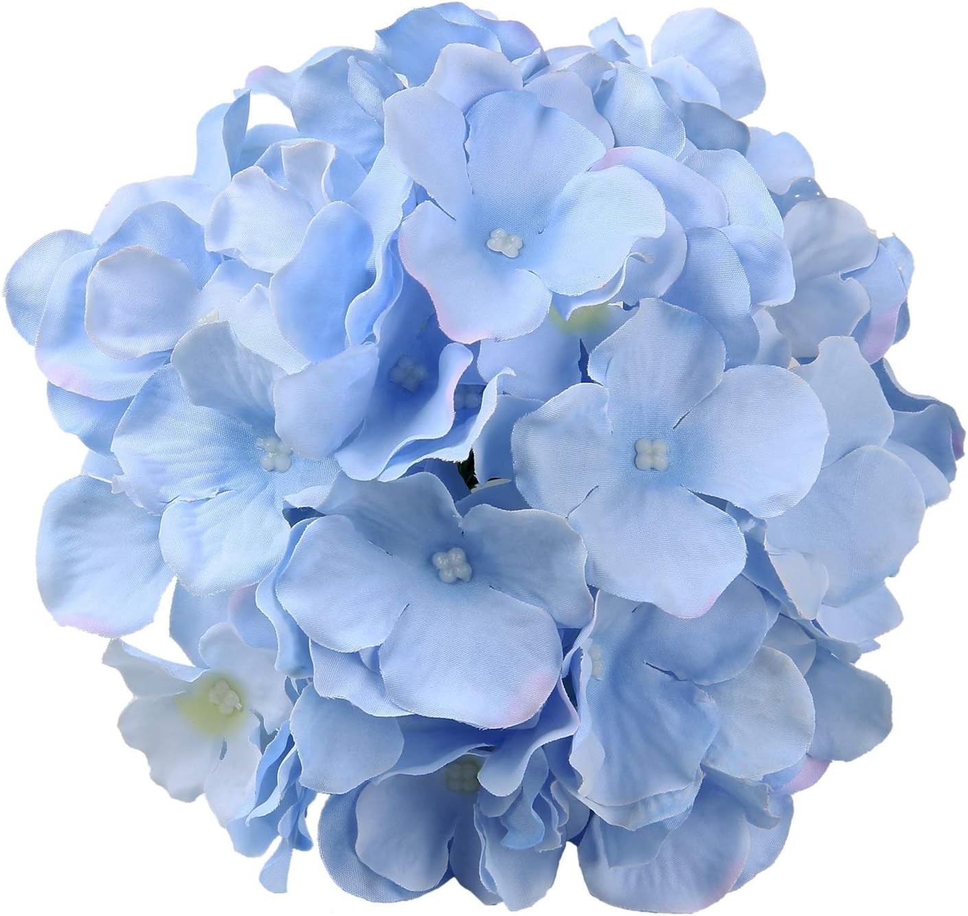 Artificial Silk Hydrangea Heads with Stems Blue Pack of 10 Home Wedding Decor