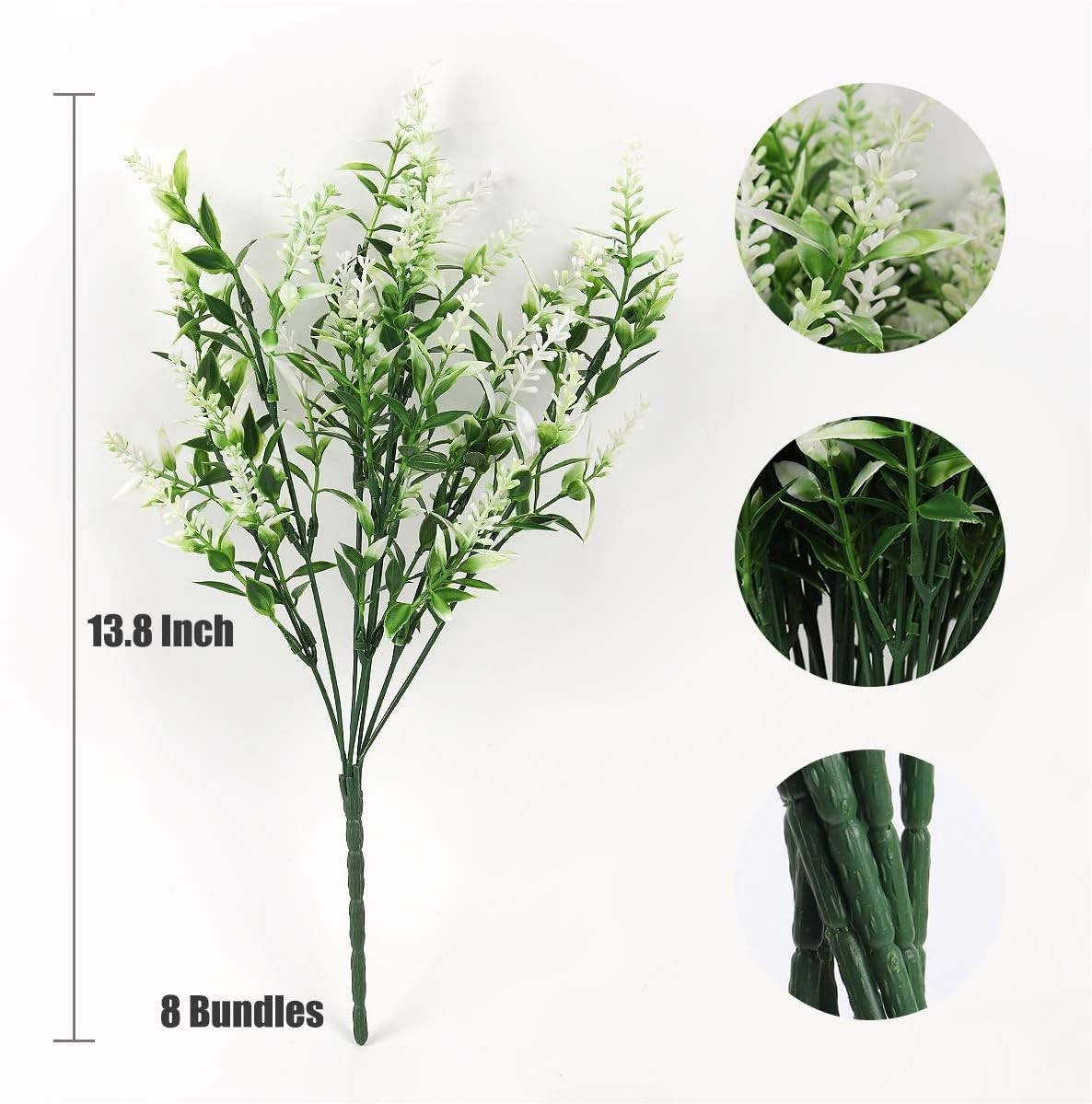 8 Bundles of Lifelike UV Resistant Lavender – Perfect for Home & Wedding Decor