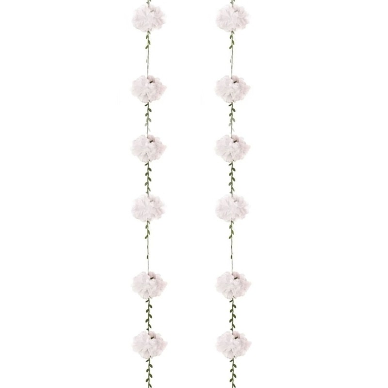 2Pcs Flower Ball Garland Ornament 8.2feet Long Floral Ball Decoration