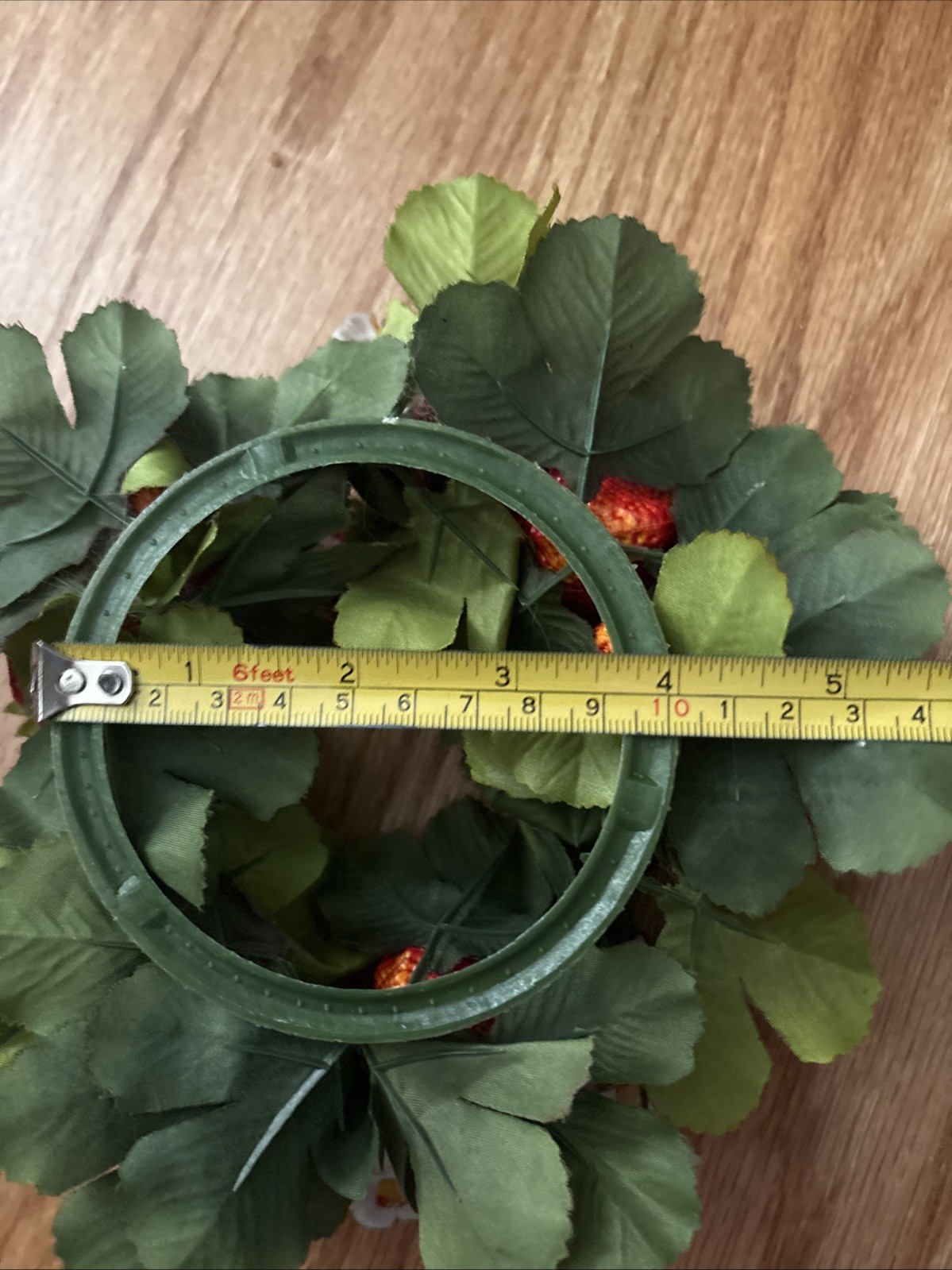Vintage Floral Candle Ring Centerpiece Strawberries And Flowers