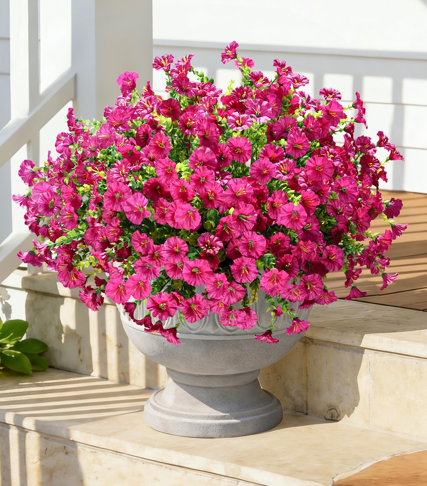 Artificial Flowers Fake Plants for Outdoors Decoration, 12 Bundles Silk Morni…