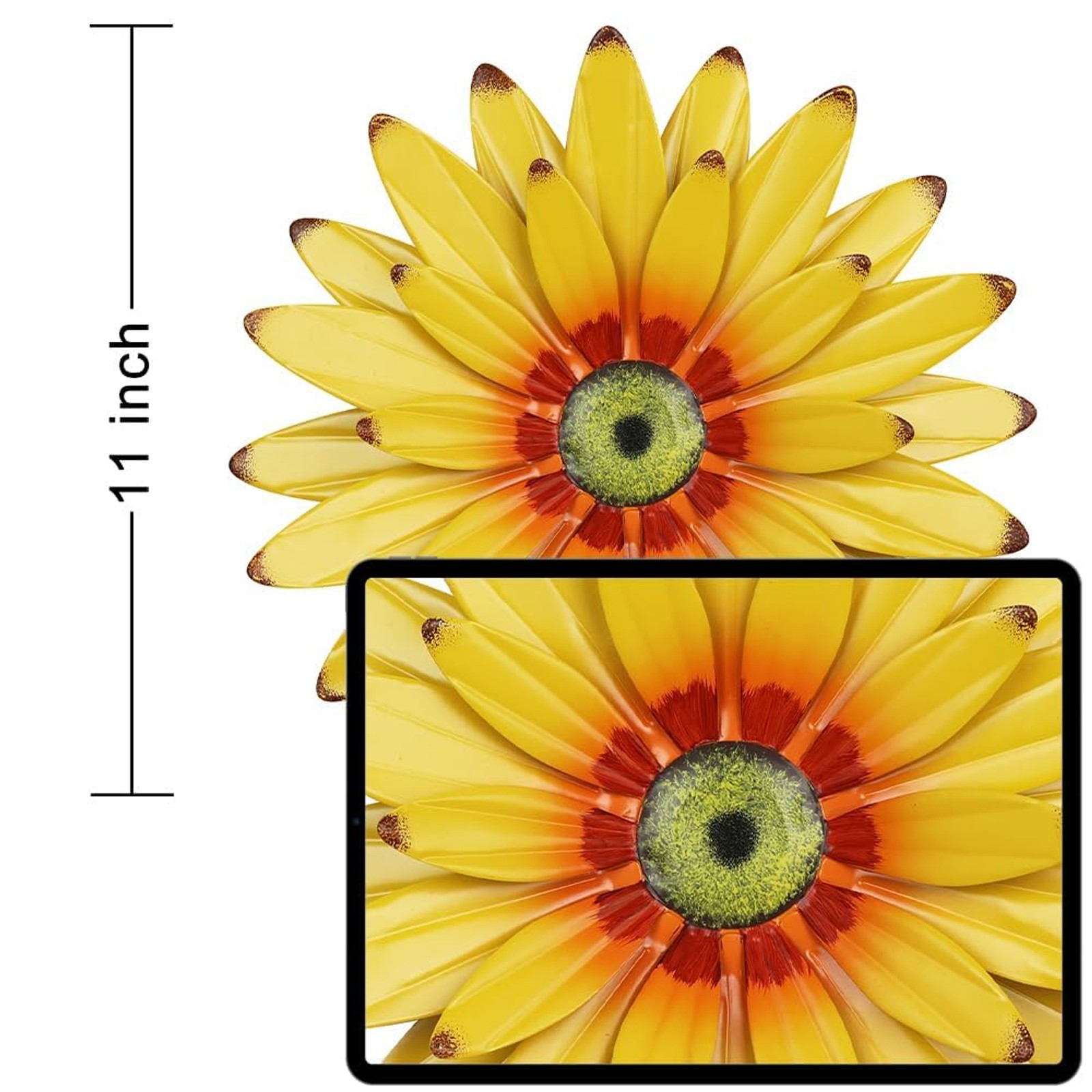 11 inch Metal Sunflower Wall Decor Floral Art Outdoor Indoor Garden Porch liven