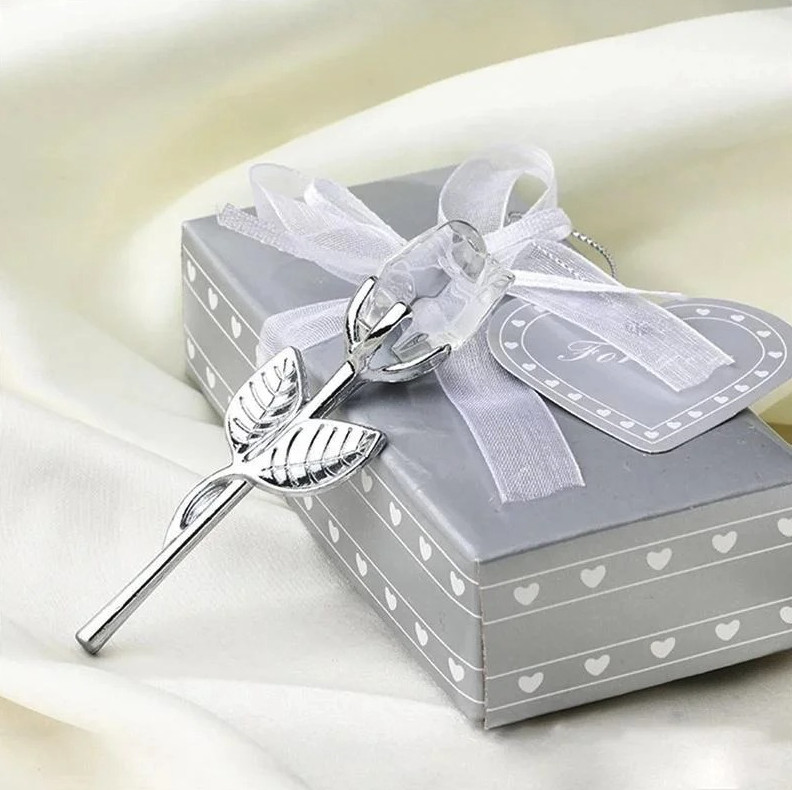 1pc Crystal Glass Rose Figurine Gift Romantic Decor Wedding Valentine – NEW