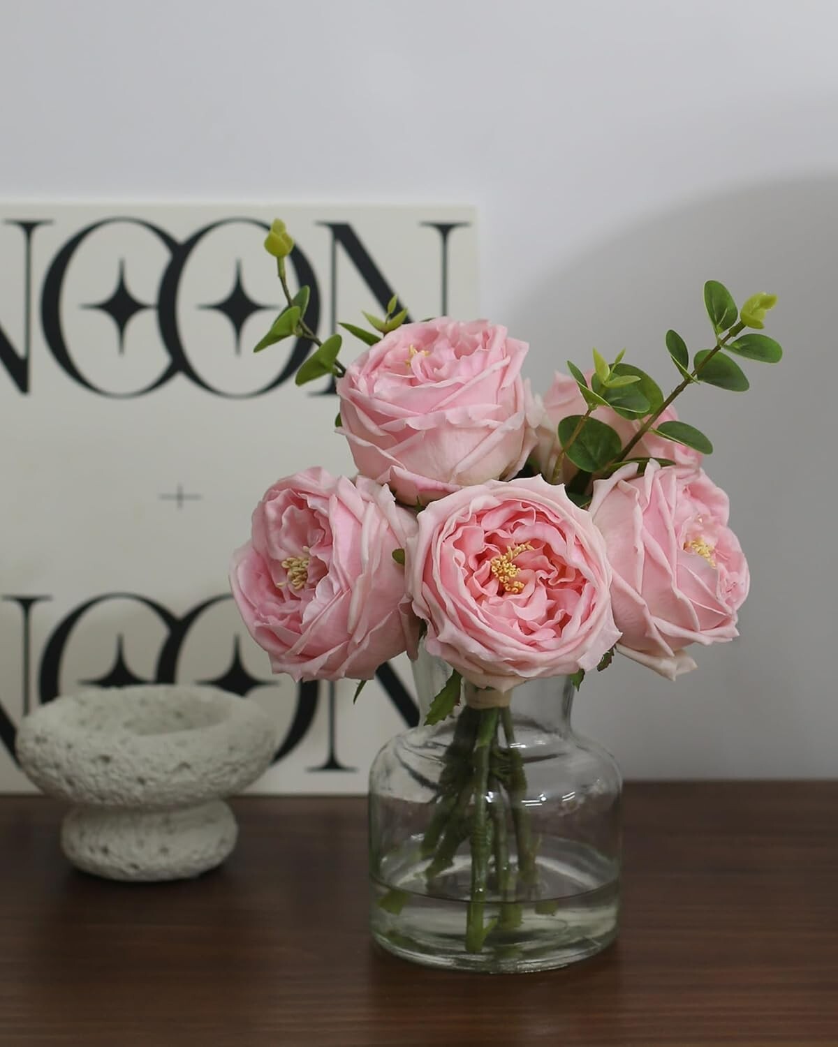 High-Quality Silk Pink Roses in Vase with Artificial Water – Timeless Gift Idea