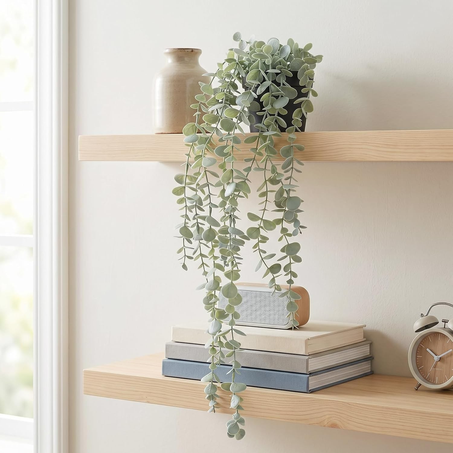 Elegant Artificial Hanging Eucalyptus Plant – Sage Green Indoor/Outdoor Decor