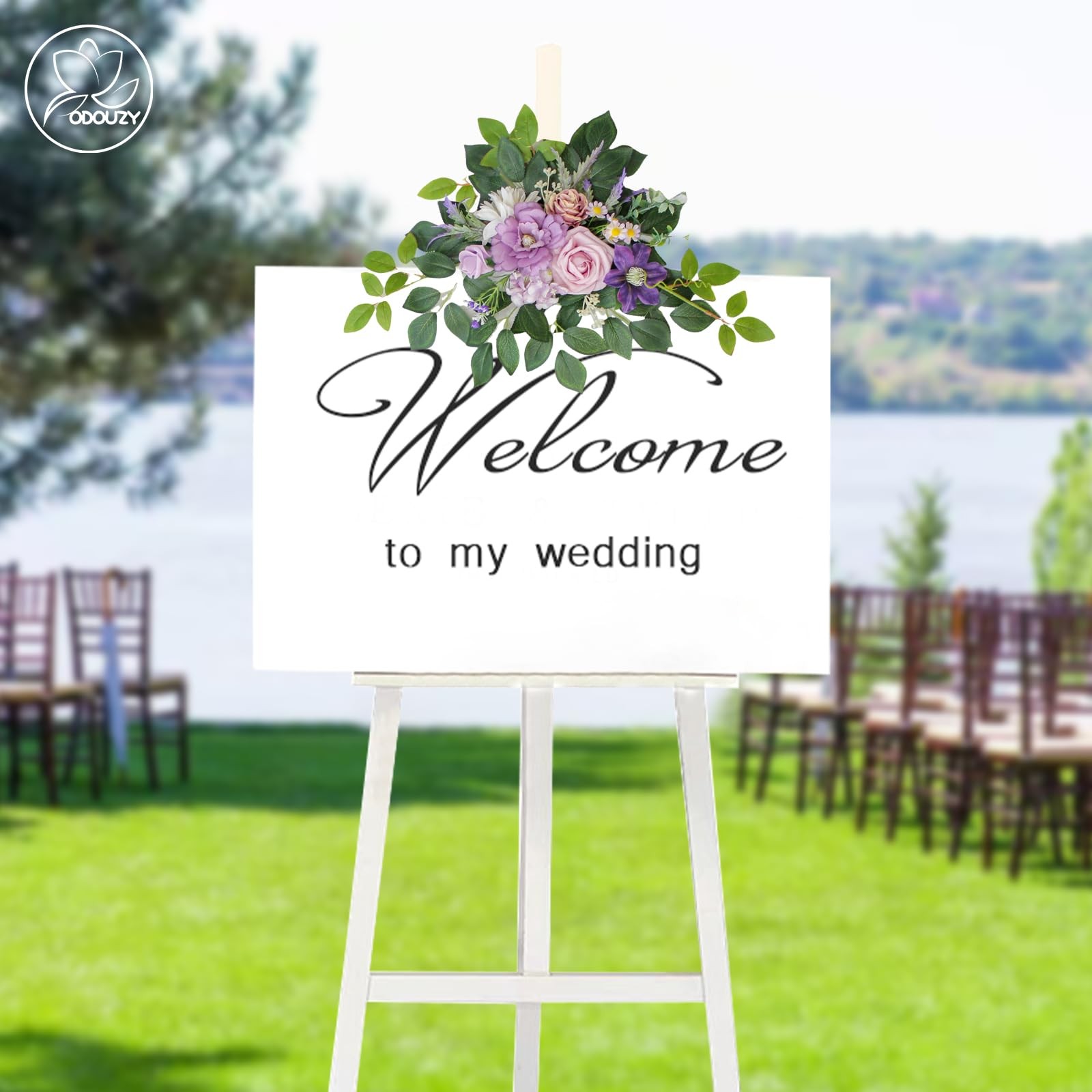 Odouzy Wedding Arch Flowers,Artificial Flower Arch Decor,2pcs Artificial Flow…