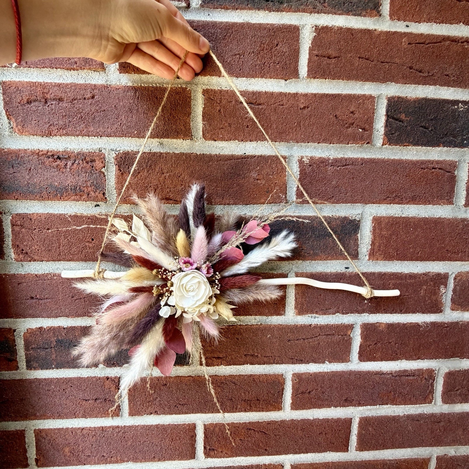 Natural Dried Flowers Wall Decor Handmade (paper white rose)
