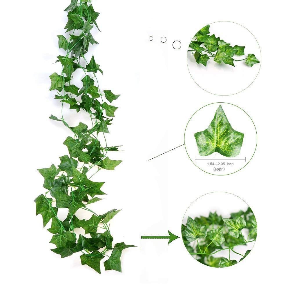 12 Strands 84 Feet Artificial Ivy Leaf Plants Vine Hanging Garland Fake Folia…