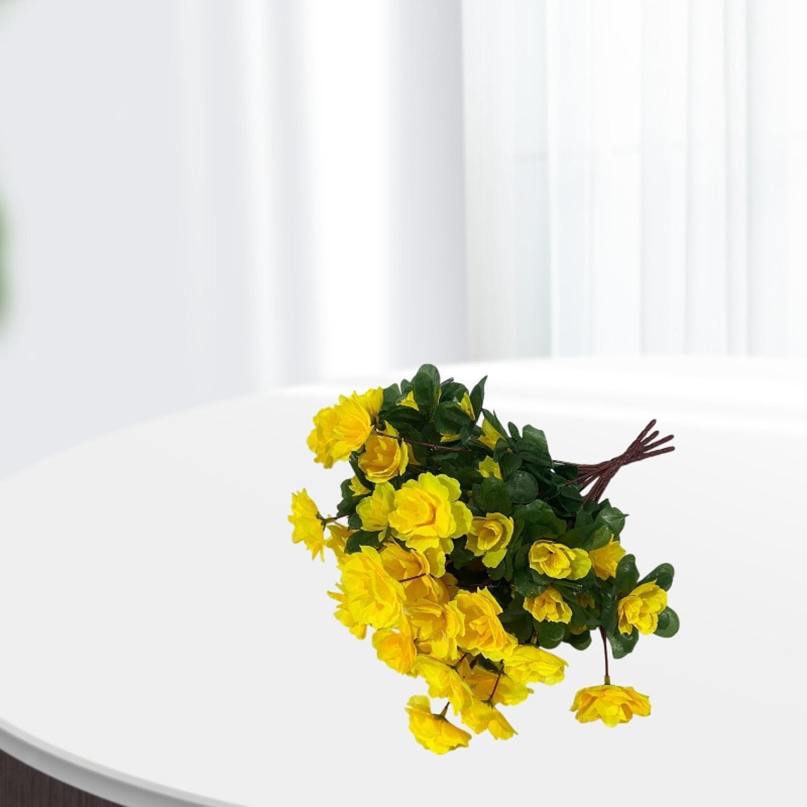 4 Bundles Artificial Flowers Outdoor Fake Flowers Lawn Farmhouse Table Vase