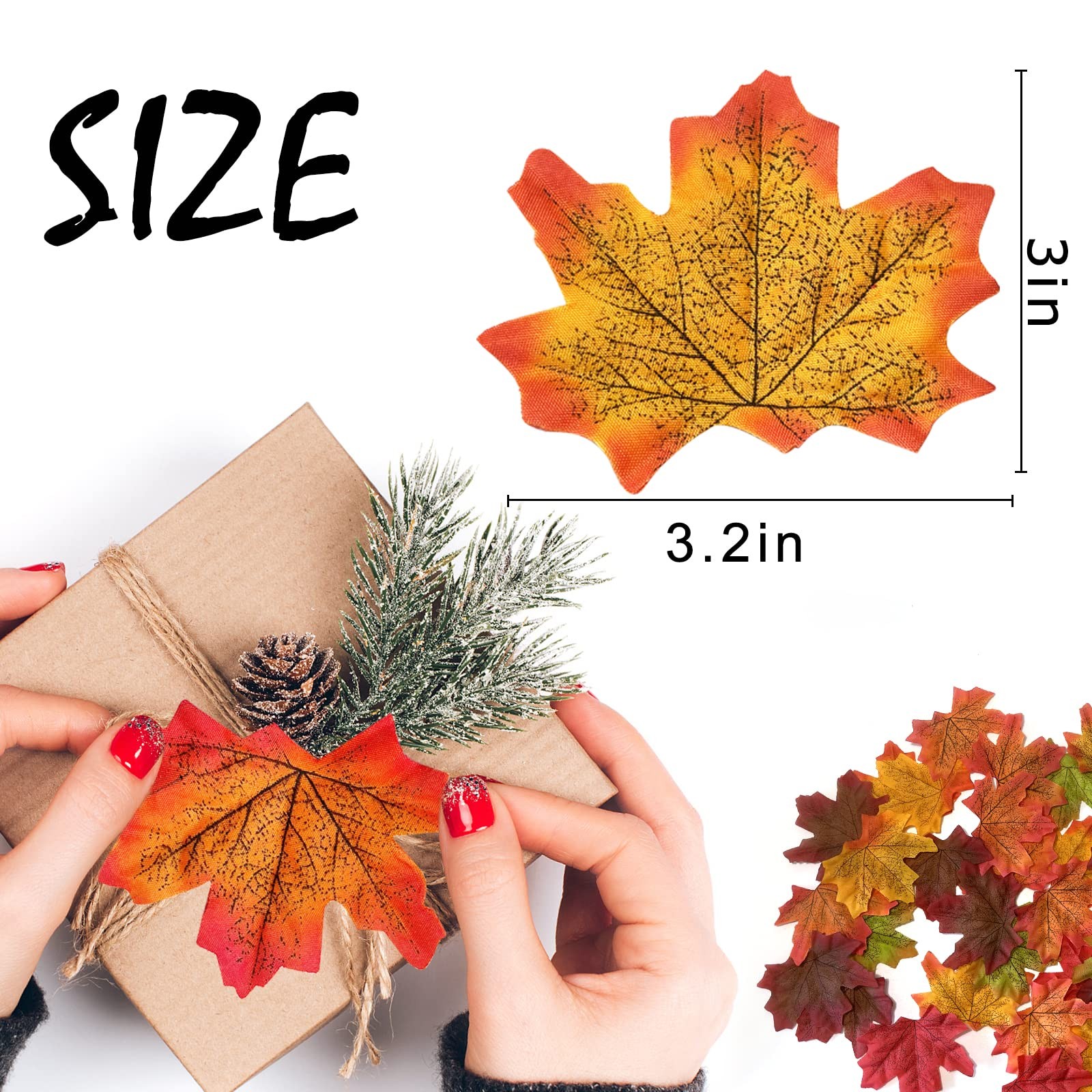 Fake Fall Maple Leaves, 300PCS Artificial Fall Leaves Faux Autumn Leaves for …