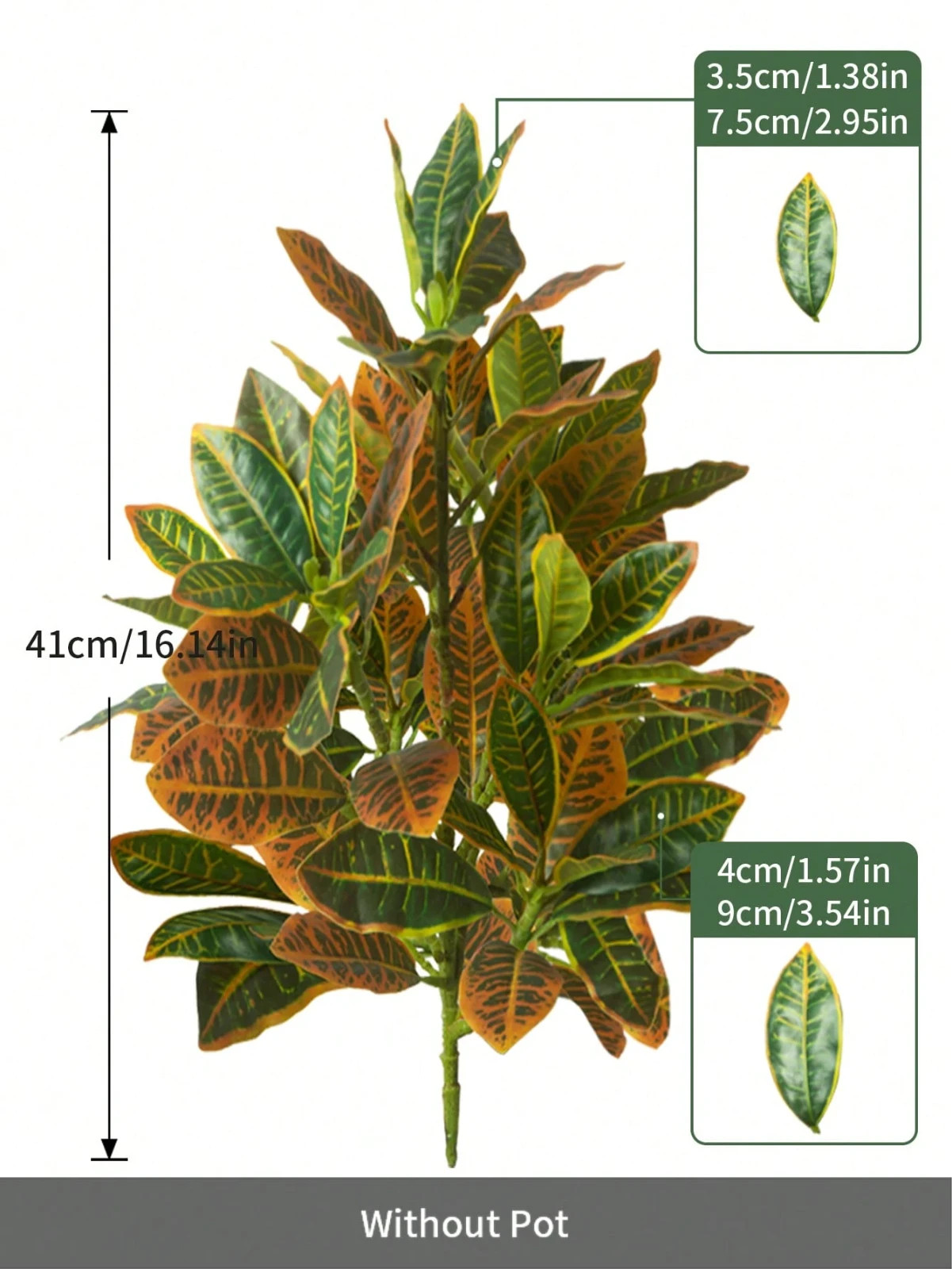 1pc Artificial Ficus Tree With Color Changing Leaves 41cm/16.14in-52Leaves no po