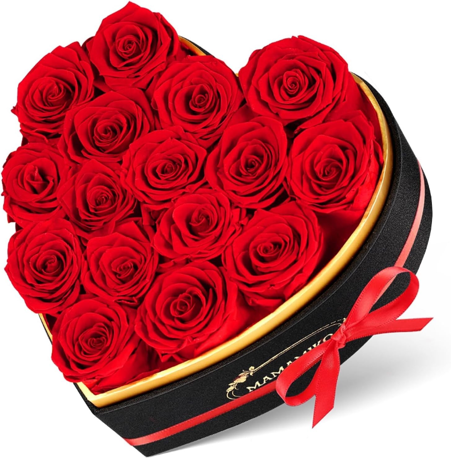 16 Preserved Roses in Heart Shape Gift Box for Her – Forever Flowers for Deli…