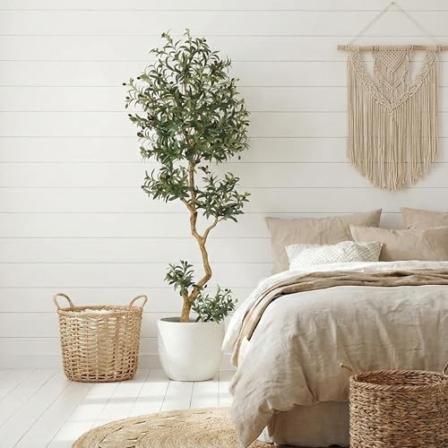 Fake Olive Tree 7.0 Feet – Artificial Plants Indoor, Faux Olive Tree, 7.0 feet