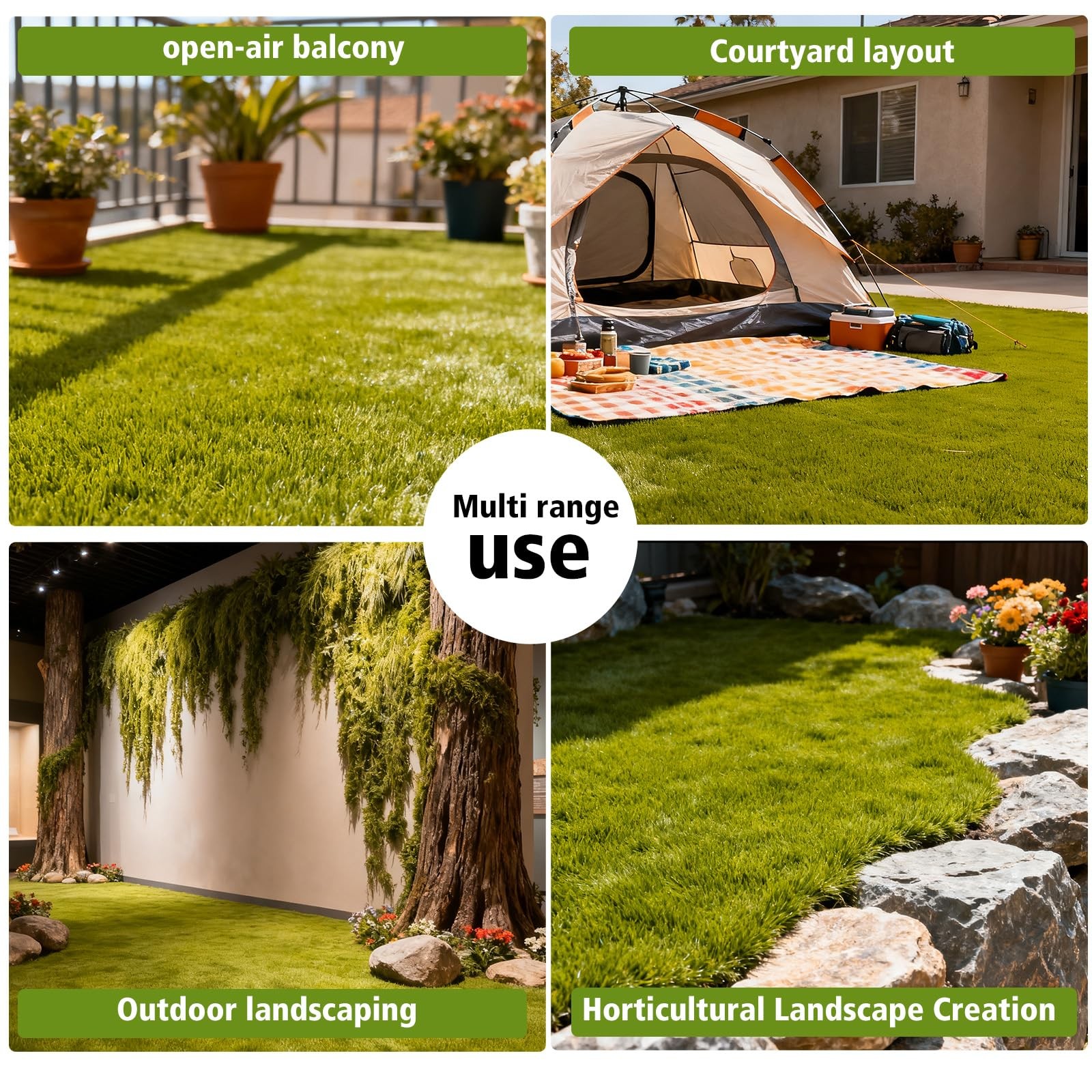 Artificial Grass Mat 4×3.3 Ft – Realistic & Soft Synthetic Turf, Fake Grass C…