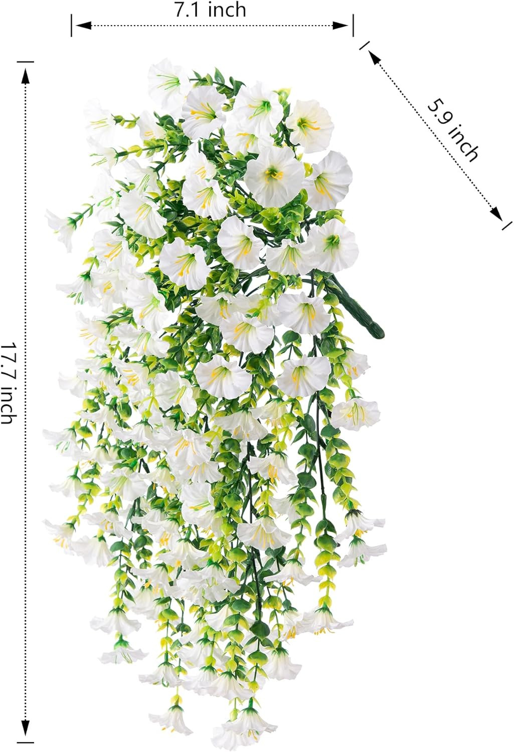 2 PCS Artificial Hanging Flowers Fake Plants for Winter Christmas Outdoor,Faux S