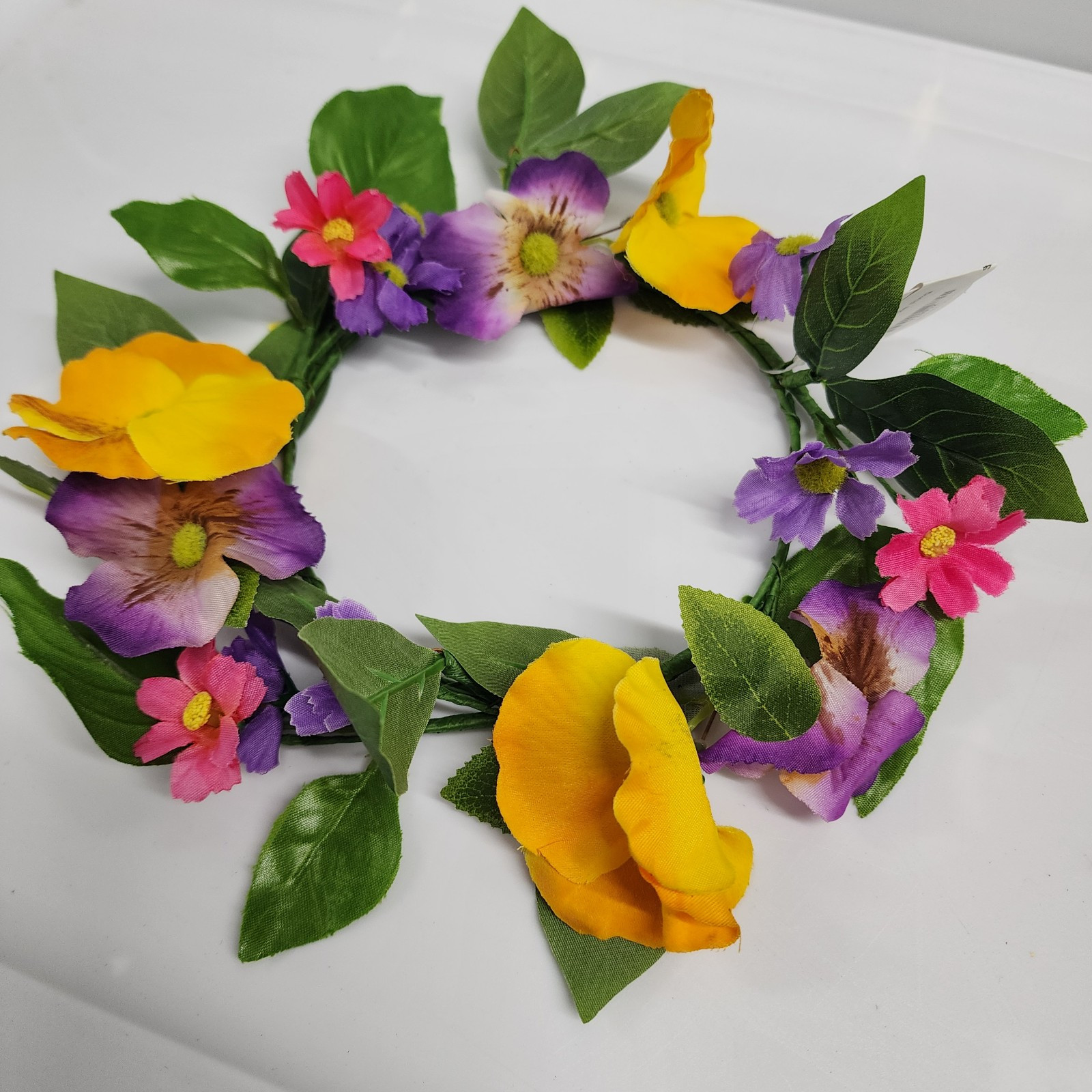 5 Crown of Pansies Candle Ring Wreath 5″ Center – Home, Wedding, Springs Decor