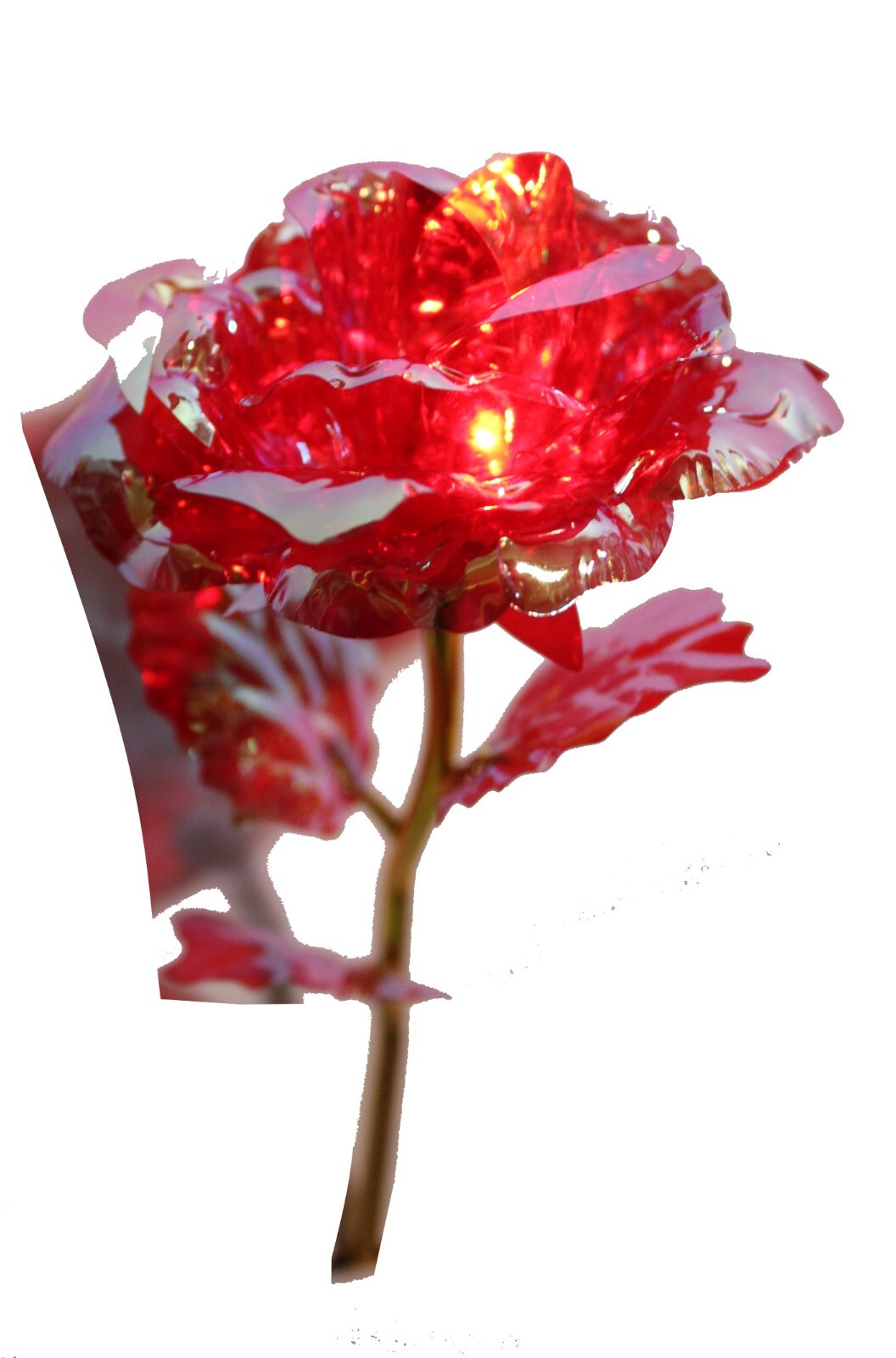 Set of 3 Light Up Roses, 9″ Mothers Day Friendship, Patriotic Love in Gift Box