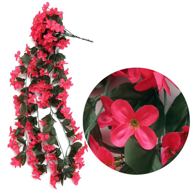 Artificial Violet Flowers Simulated Fake Plant Vine Home Hotel Garden Decor NEW